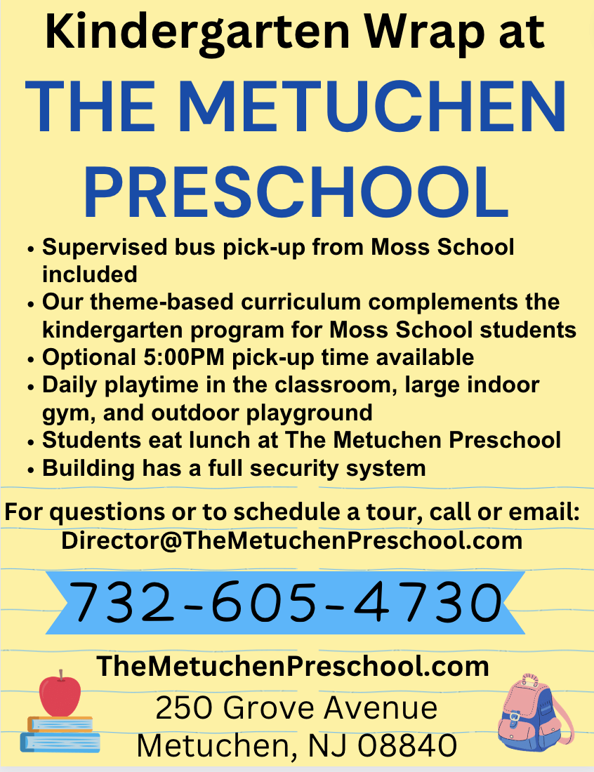 Kindergarten Wrap Program P Metuchen Preschools Metuchen area preschool