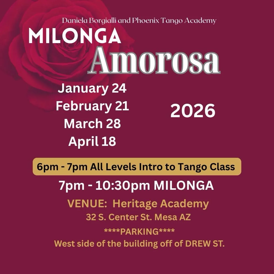Hope you&rsquo;ve marked your 🗓️ calendars! Milonga Amorosa is back for another year 🤞please check the dates to be sure 👍🏼 thanks 🙏 for making 2025 great. Thanks @christinemariekenney for a great space. #milonga #milongaamorosa #phxtango #tangoi