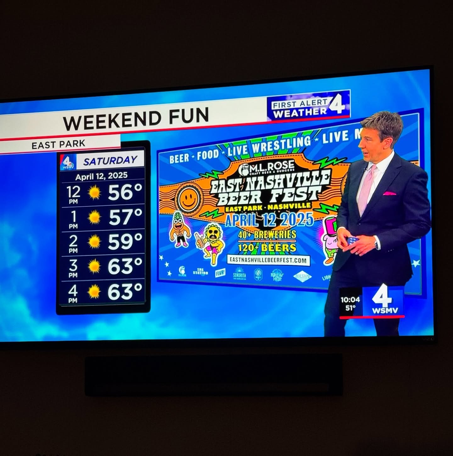 Weekend fun is right! Big thanks to @danthomaswsmv for the perfect forecast! 

www.eastnashvillebeerfest.com gates open at 12!