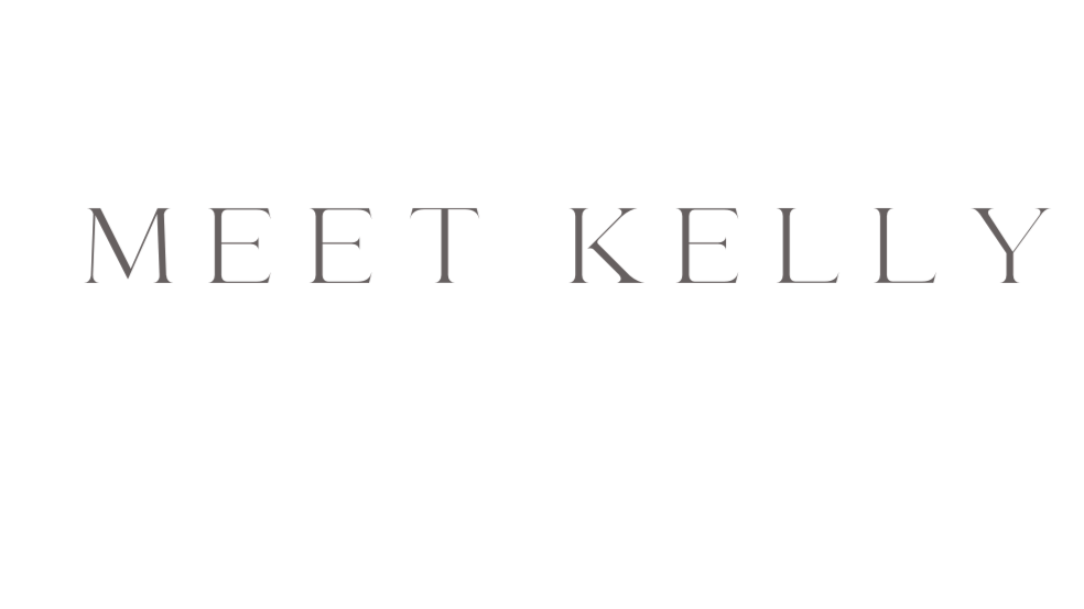 Text saying 'Meet Kelly' with a black background