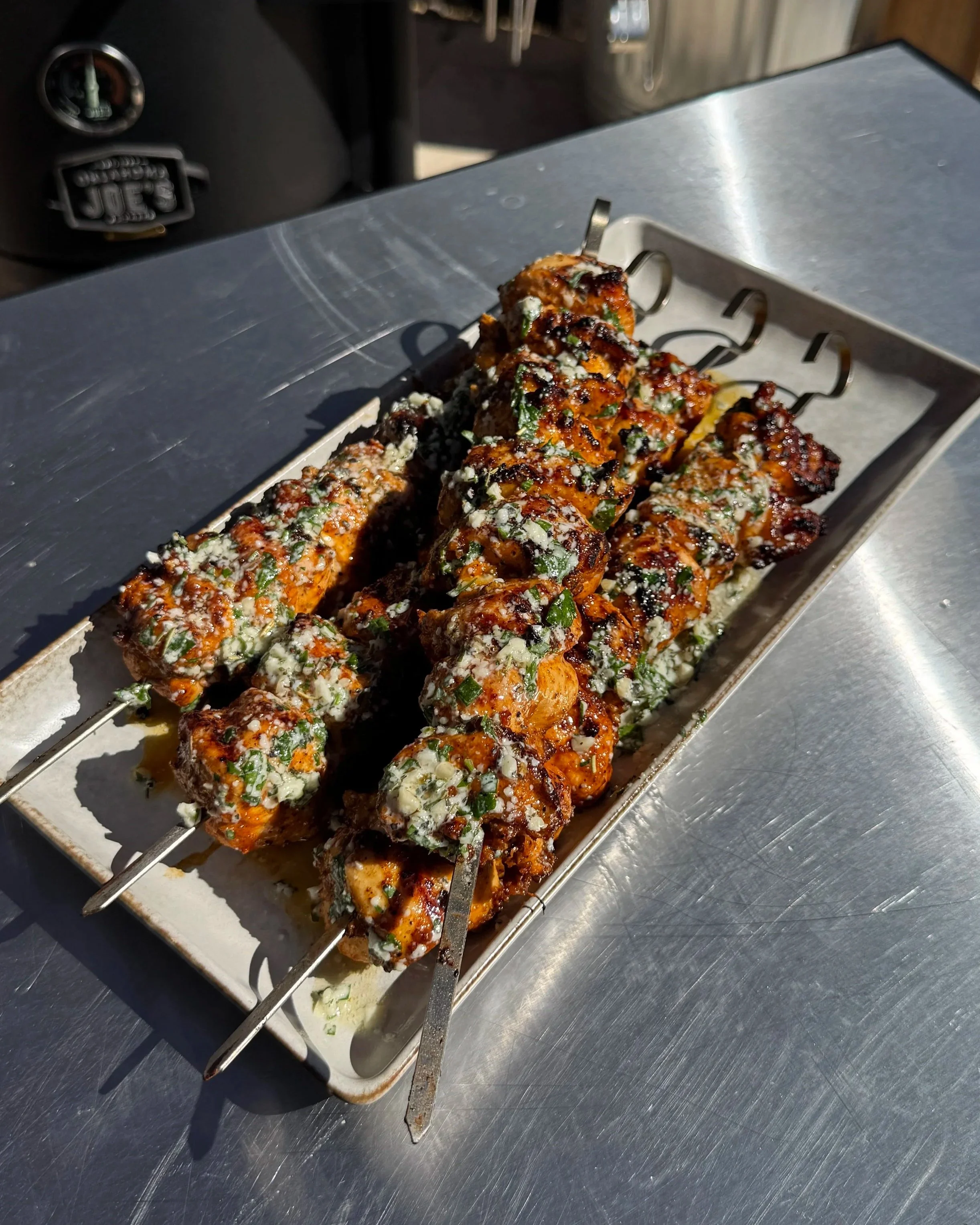 Garlic Parm Chicken Skewers