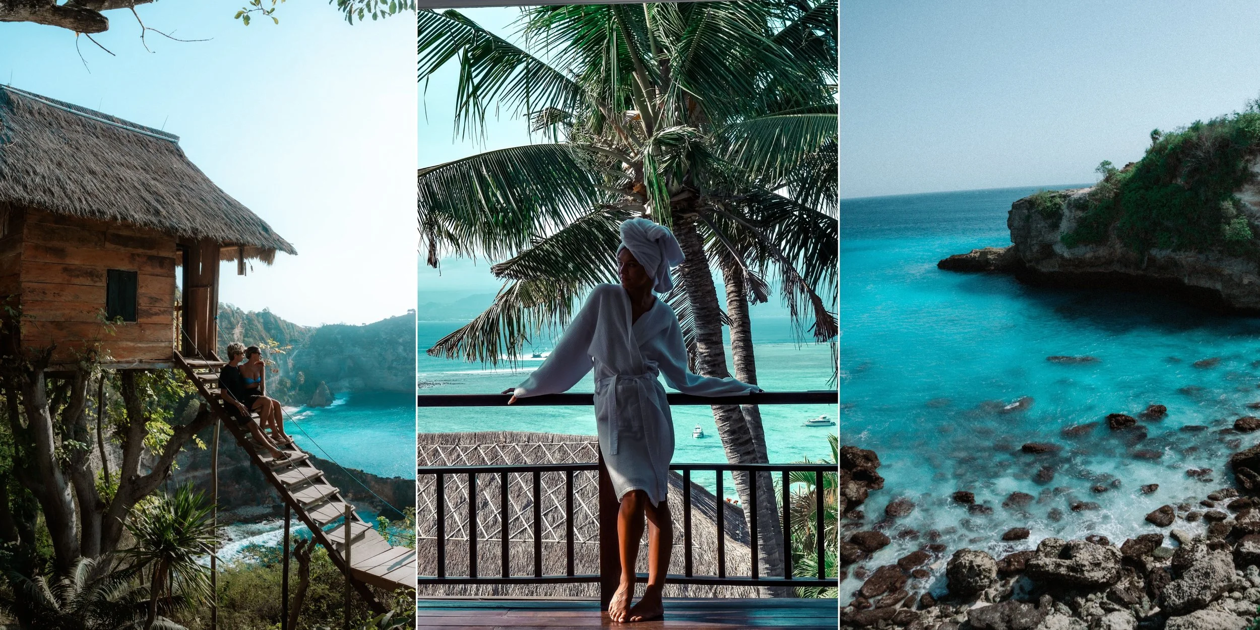 Aerial view of Nusa Lembongan vs Nusa Penida, highlighting the clear waters and lush landscapes. Perfect comparison for choosing between these two Bali islands.