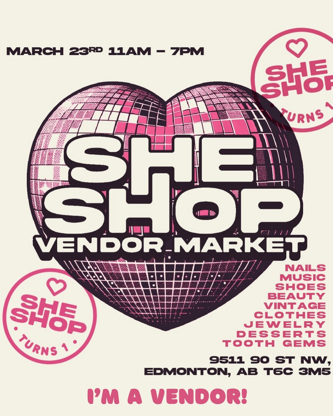 Hey y&rsquo;all!! Come find me at @sheshop.market next weekend😋 I am SO excited to ice some of you out and meet some of you in person 🥹💖 I&rsquo;ll be there from 11am-7pm!

#edmontonmarket #edmontonsmallbusiness #yegsmallbusiness #yegmarket #women