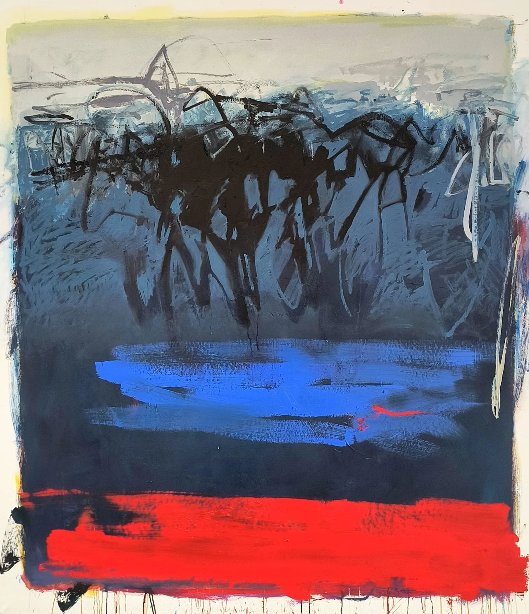 Why is it so Hard to Remain in a STATE of peace, oil on canvas 68x80