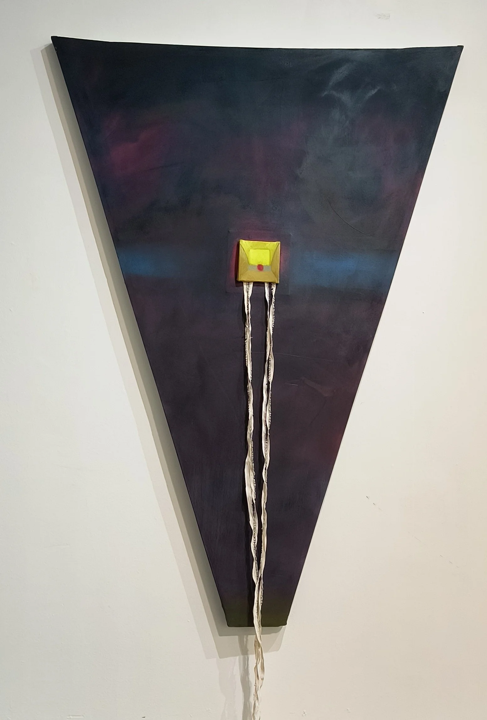 A Pregnant Idea Must Be Born, oil on shaped canvas, 58x 72