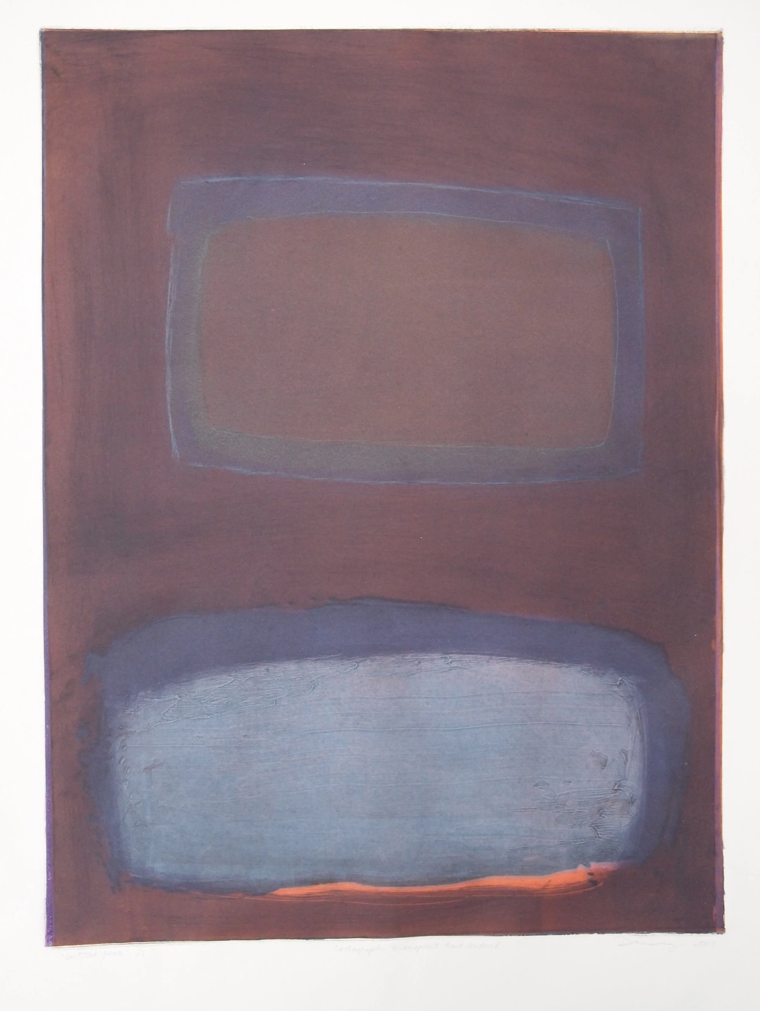 Peace Within, Collagraph Monotype, 18x24 sold