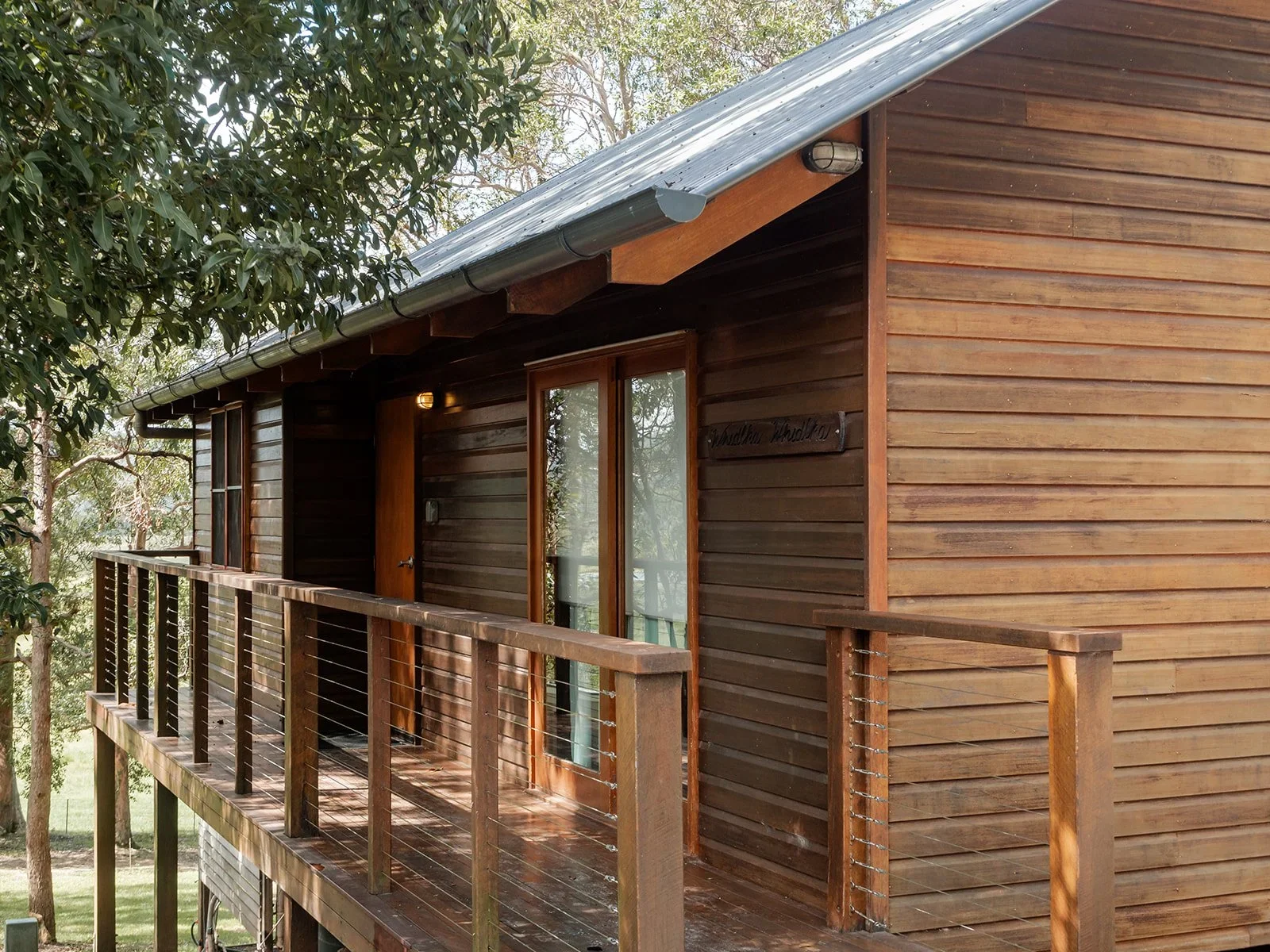 Timber accommodation building with deck at Yandina Station — Sean Reefman Photography