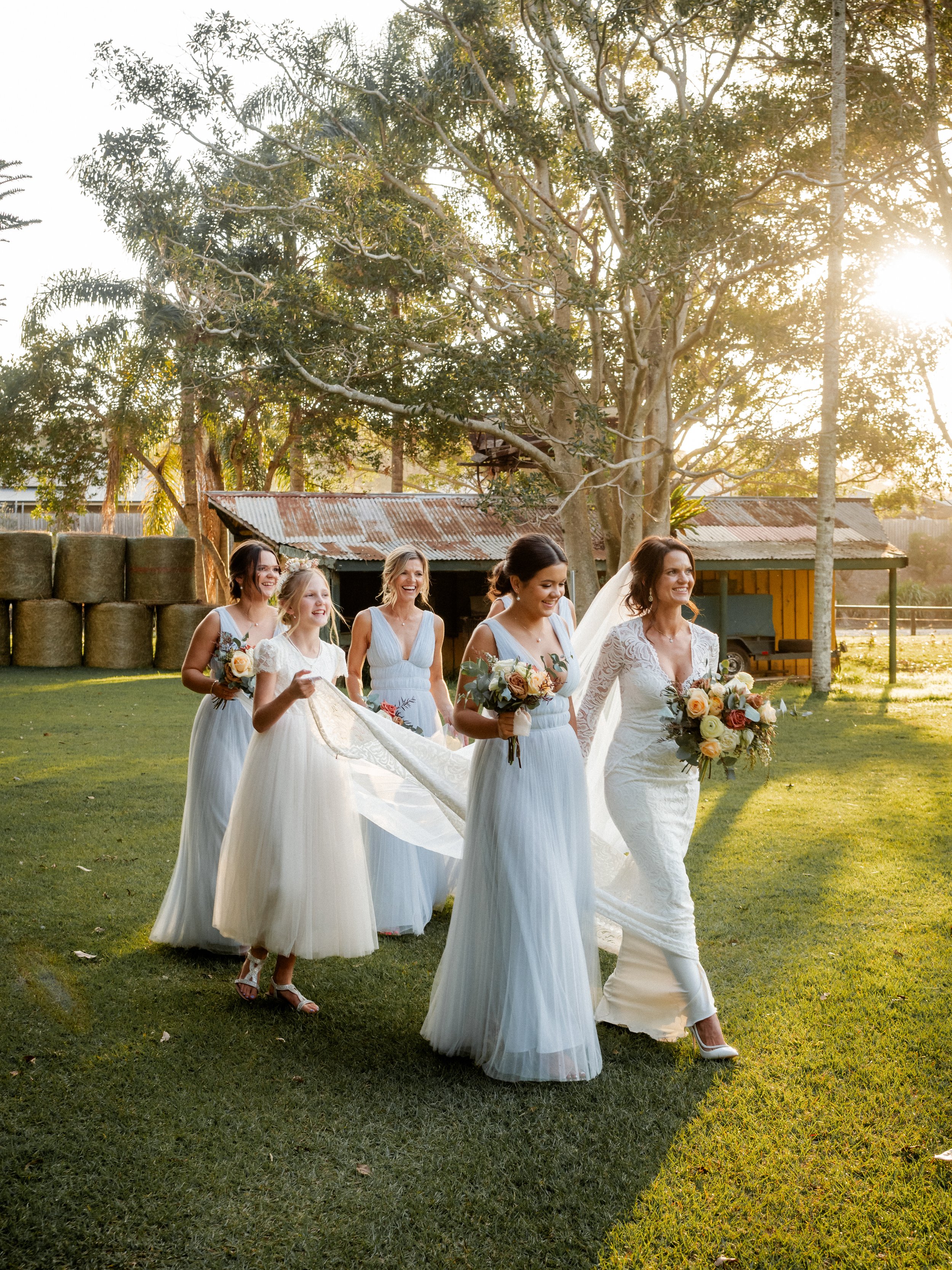 Tweed Coast Wedding Pioneer Country Bridesmaids walk.jpg