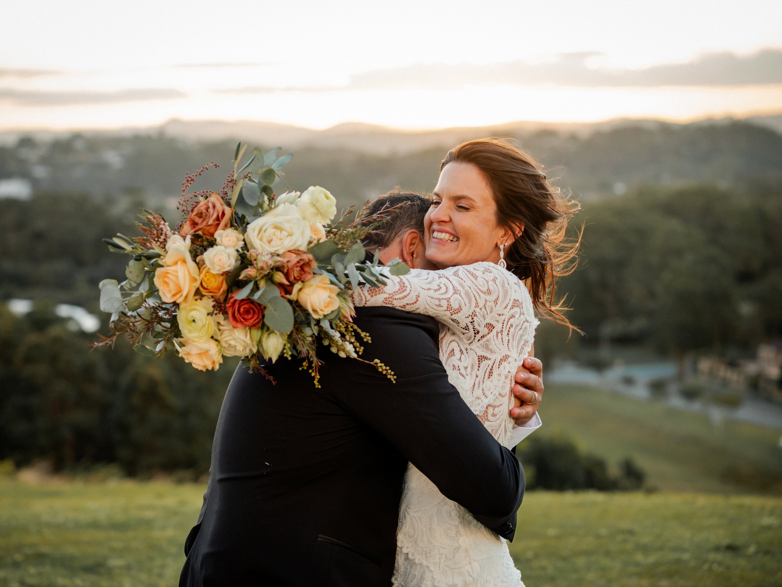 Tweed Pioneer Country Wedding Sunset hugs.jpg