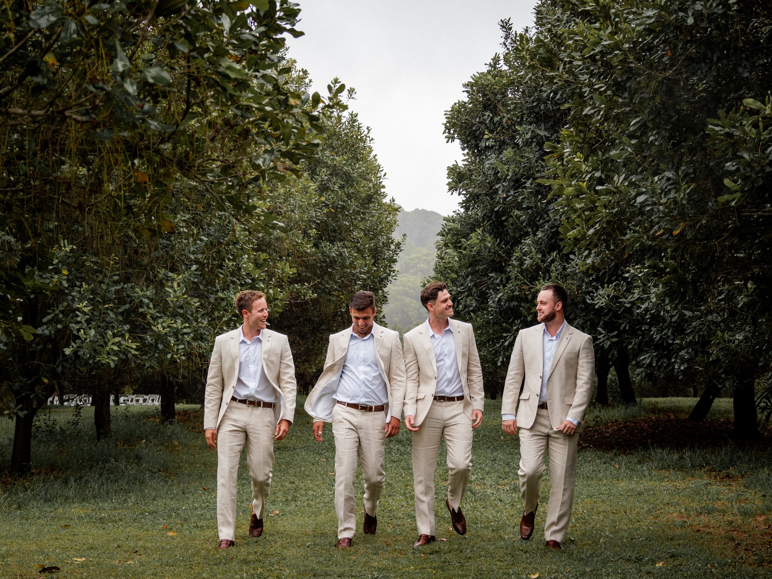 Tides Byron Estate Wedding Byron Bay Sean Reefman Photography Groomsmen walk.jpg