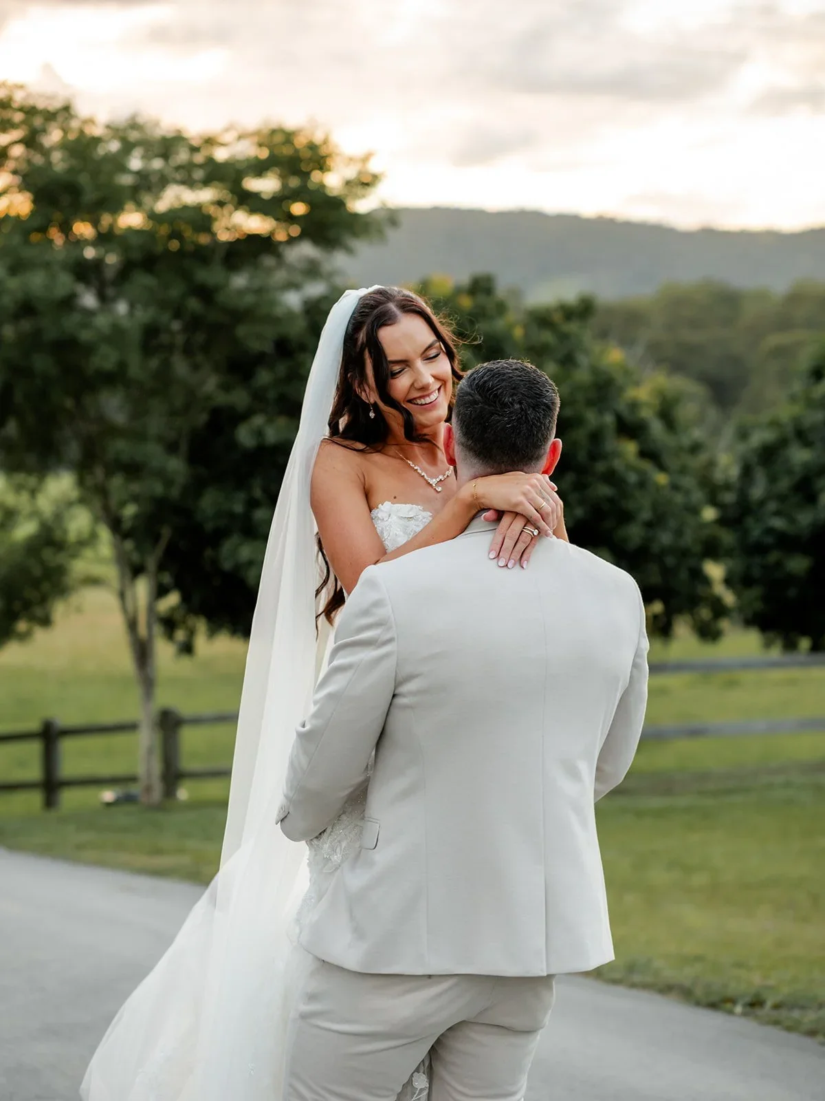 James carrying Chloe during their golden hour couple portraits — Sean Reefman Photography