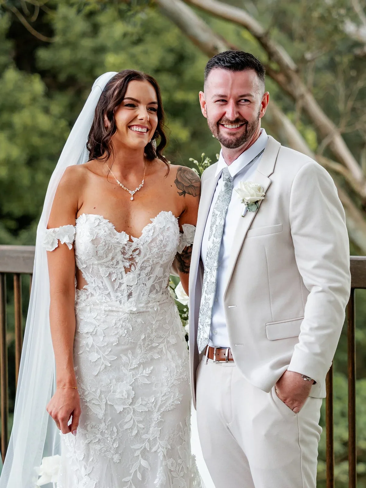 Chloe and James smiling together in a couple portrait — Sean Reefman Photography