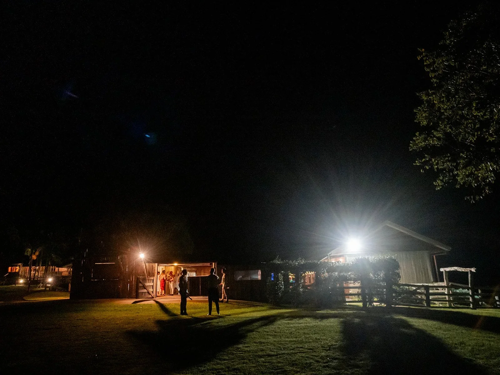 Yandina Station venue lit up at night after the celebrations — Sean Reefman Photography