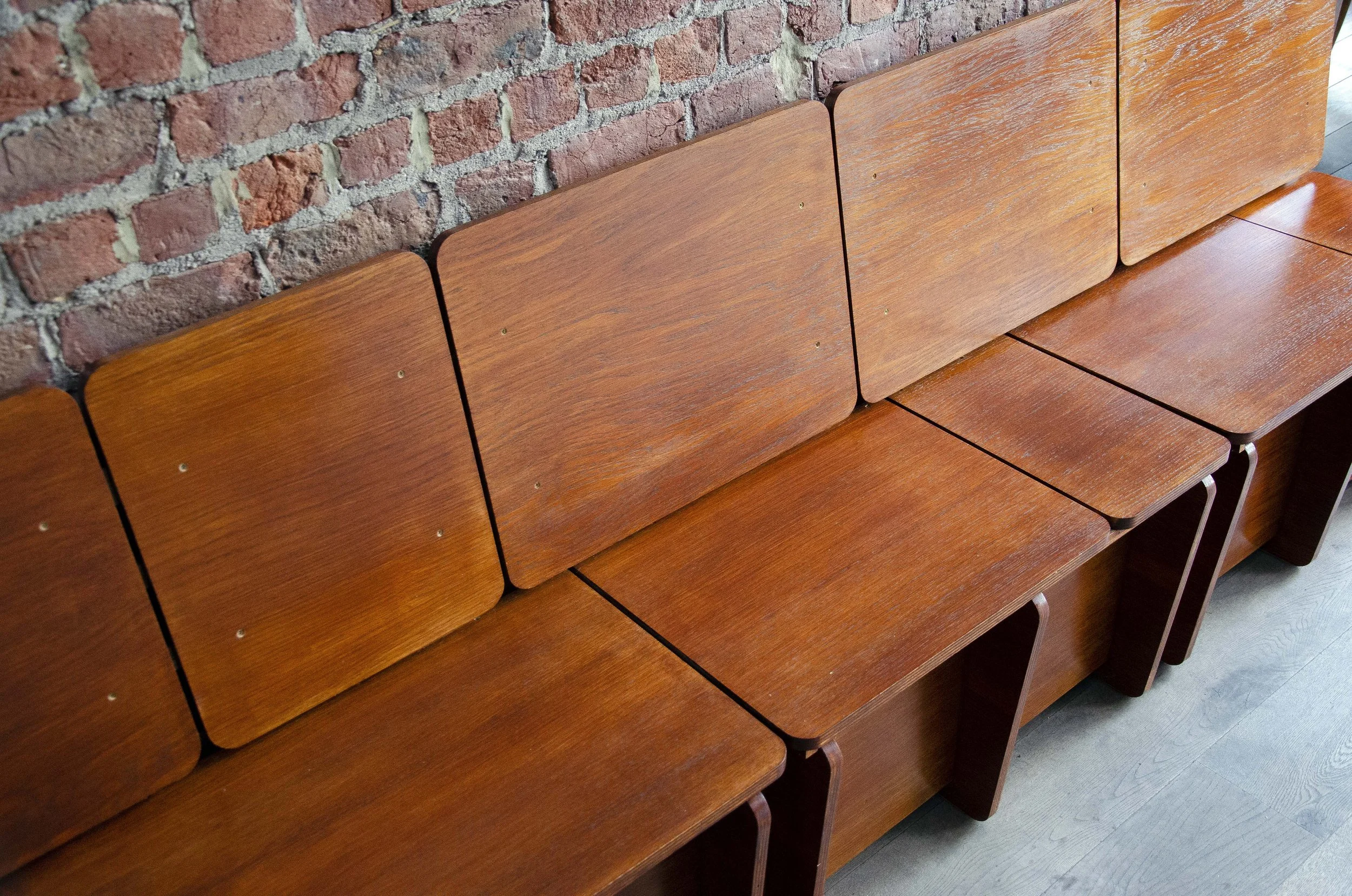 Maatwerk zitbank in multiplex eik