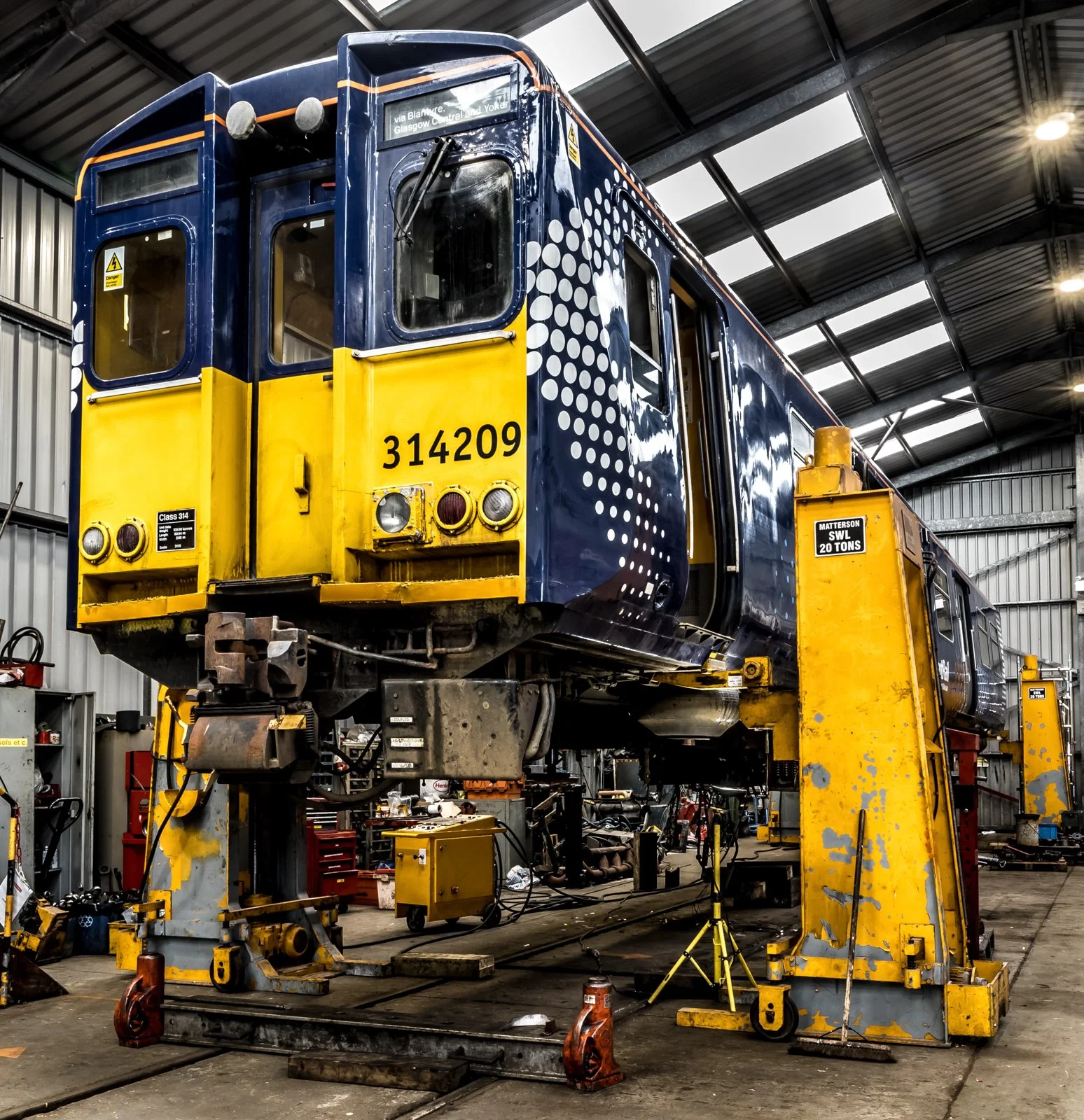 hydrogen train conversion up on jacks 
