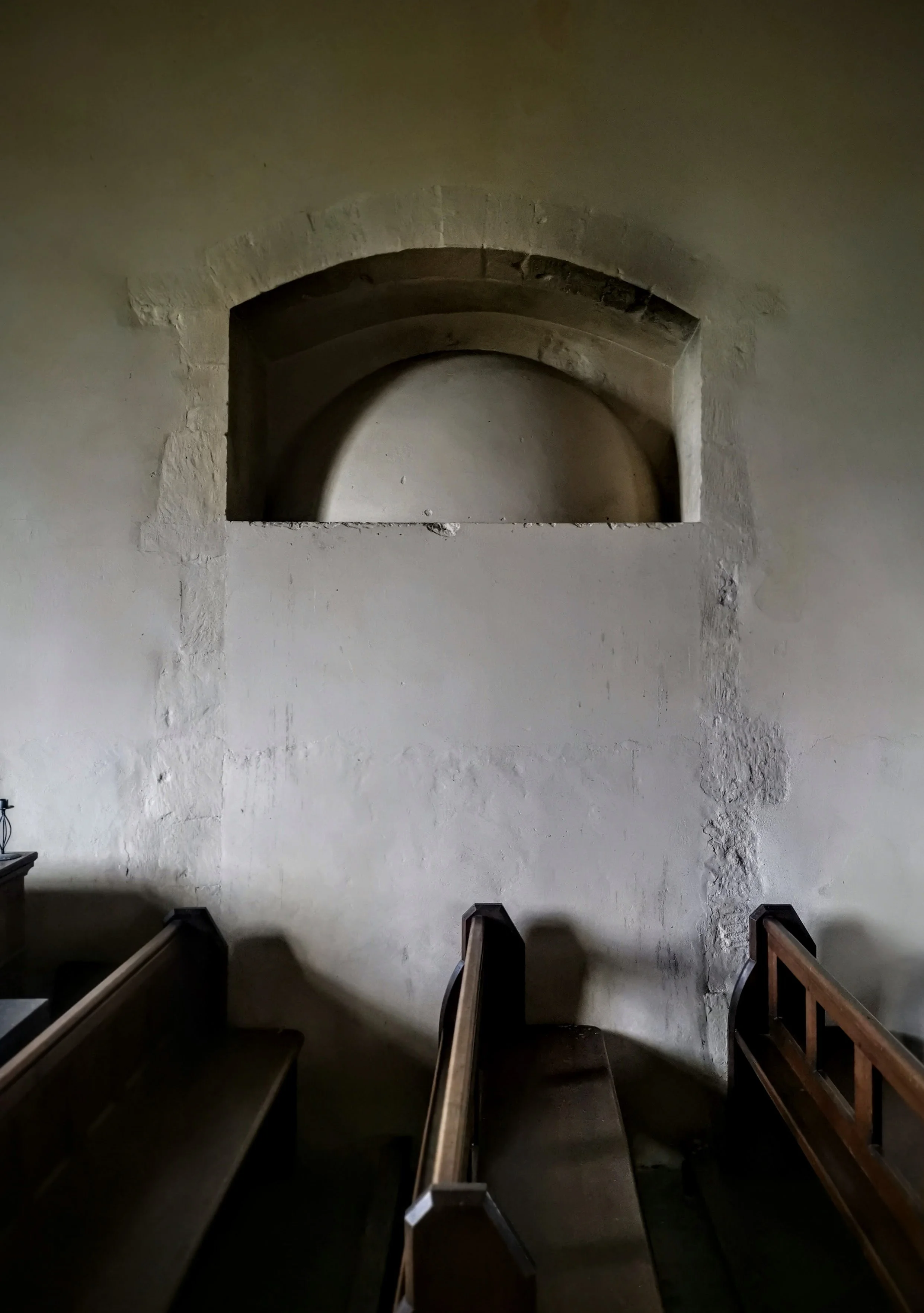 The strange inside of the the blocked doorway. Churches are one of the few opportunities to see the other side of the door