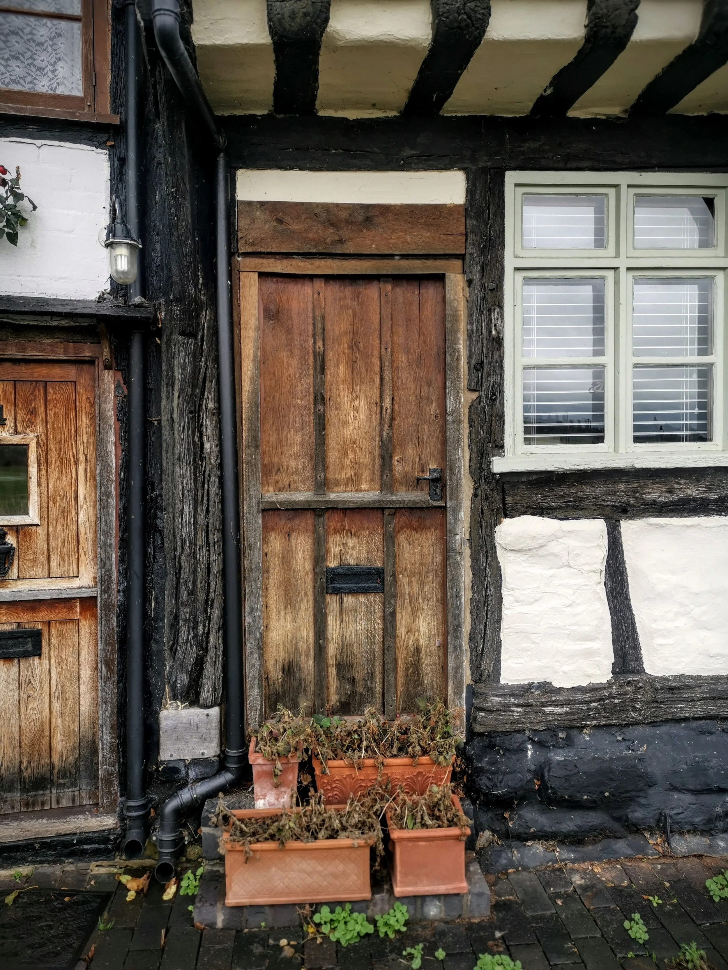 Old Tudor door next to the Ham in Tewkesbury