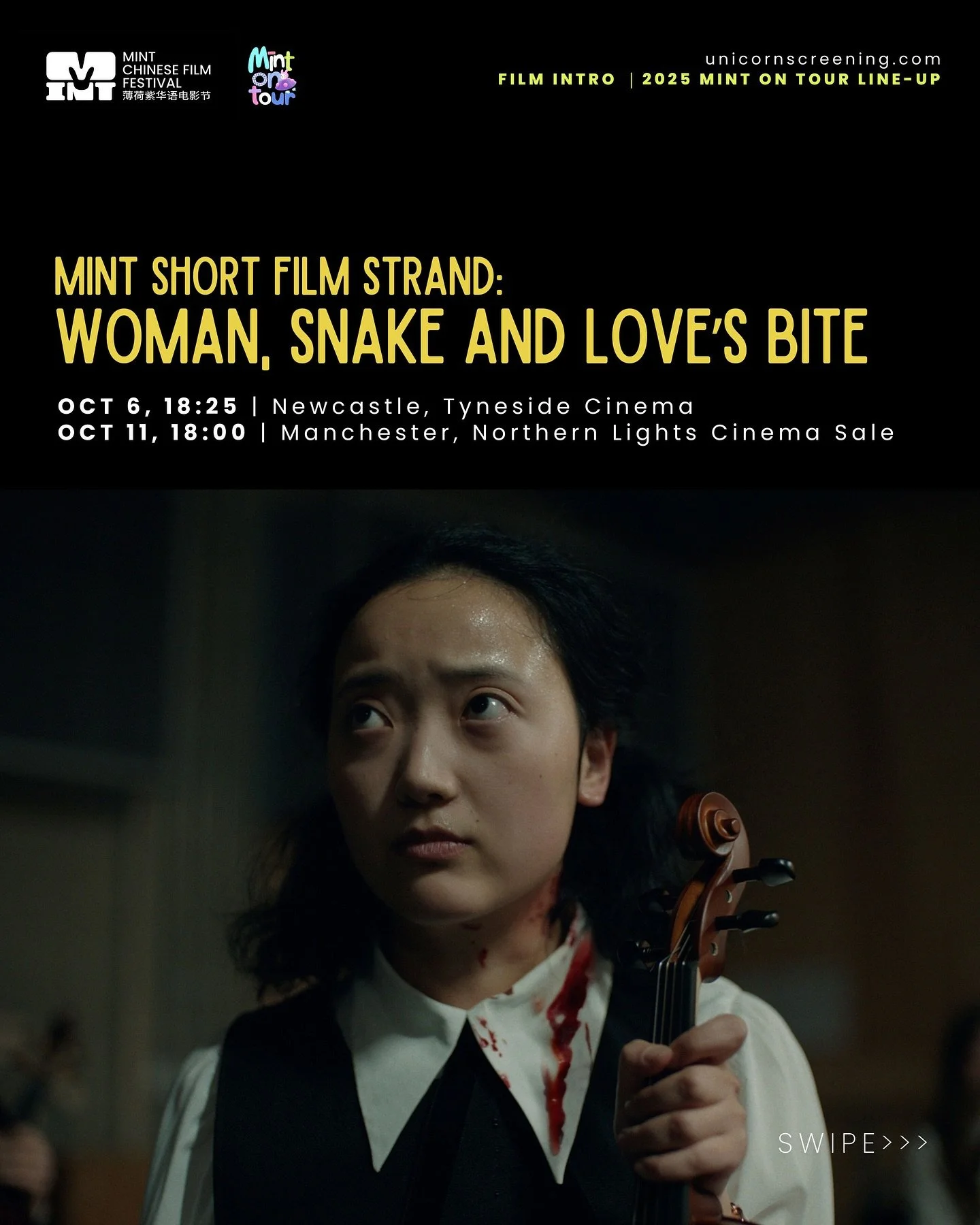 🐍✨ We are thrilled to bring our MINT Short Film Strand: Woman, Snake, and Love&rsquo;s Bite to the wider audience after it&rsquo;s premiered this February at our 3rd MINT CFF! This specially curated strand brings together four powerful shorts, a kal