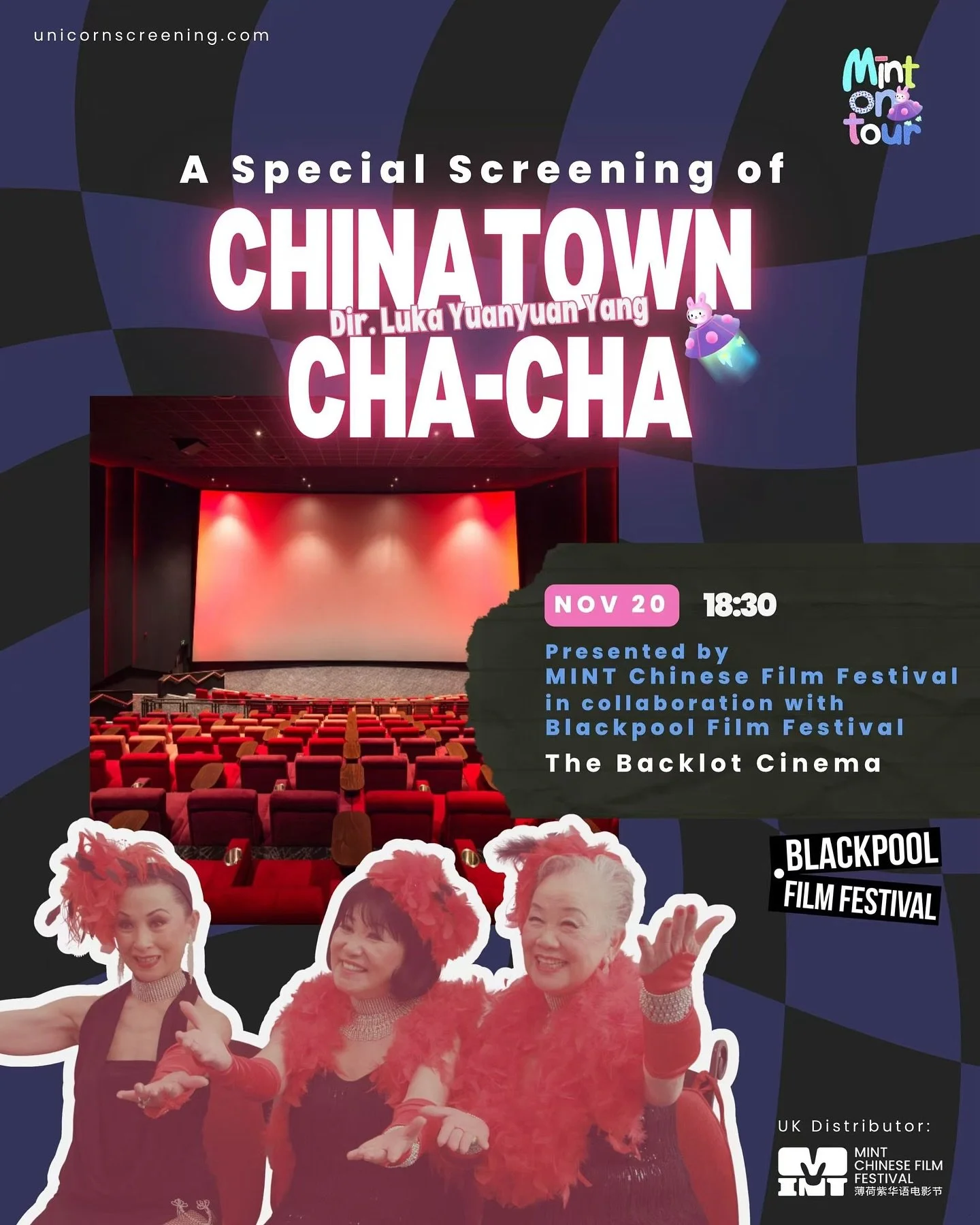 💃 Our Final Stop!
After two months, 10 cities and more than 20 screenings across Northern England, MINT On Tour 2025 is coming to a beautiful close, and we&rsquo;re ending on a high note at the Blackpool Film Festival with Chinatown Cha-Cha 女人世界 @ch