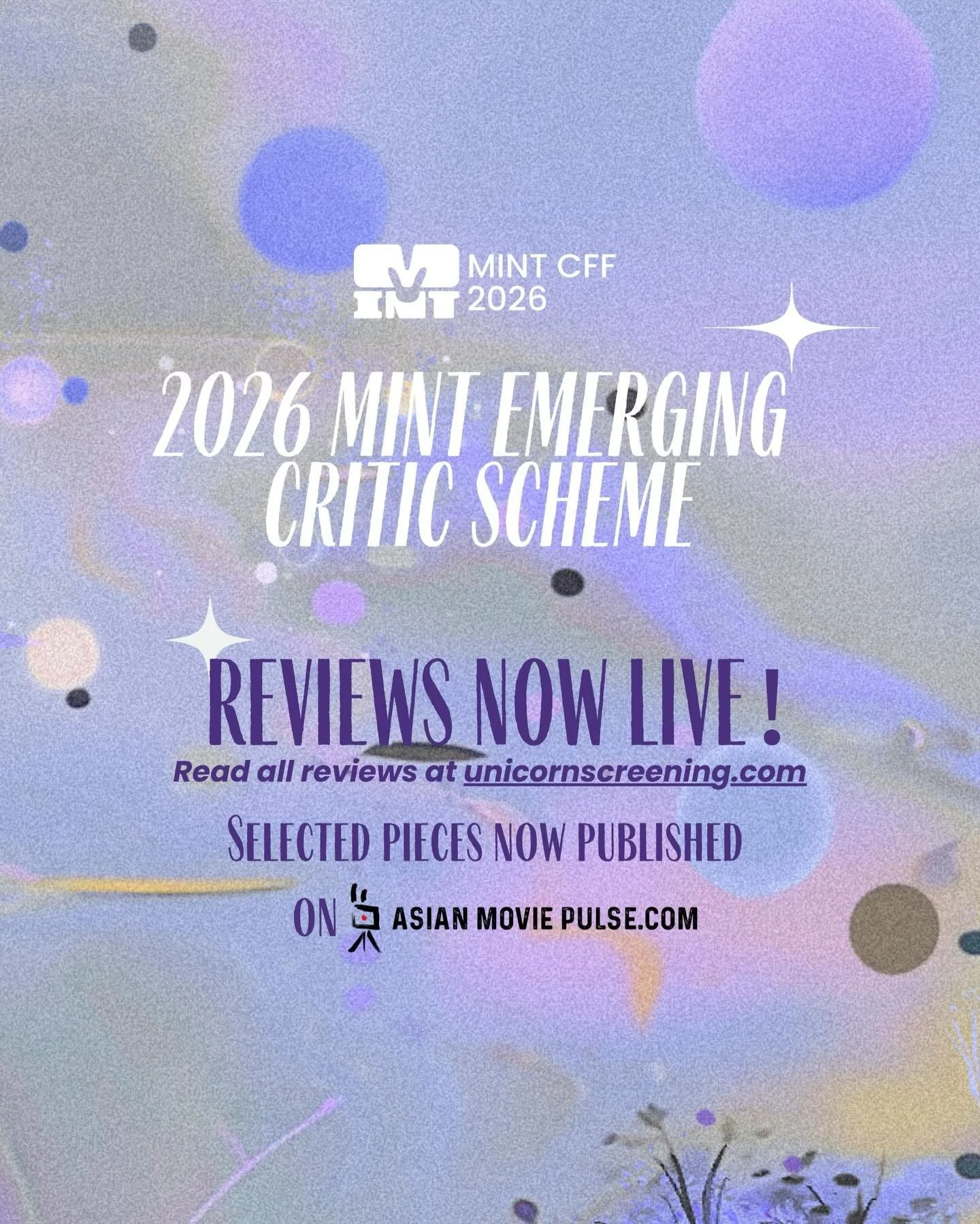 ✨ The reviews from our 2026 Emerging Critics Scheme are now live on our website. A selection of reviews are also being published on Asian Movie Pulse @asianmoviepulse .

We&rsquo;re incredibly proud of our critics for their thoughtful and engaging wr