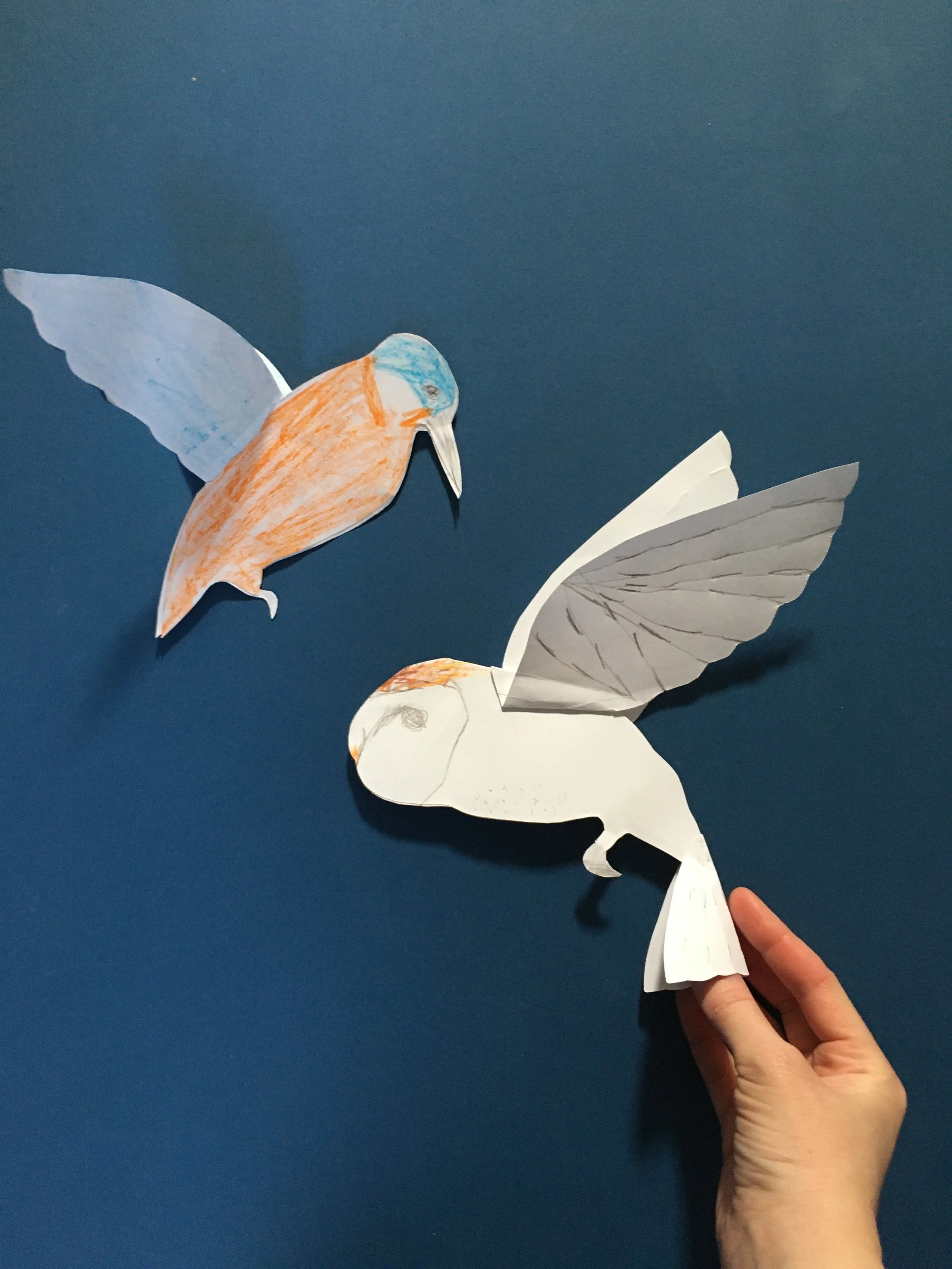 Paper birds - Kingfisher and Barn Owl.jpg