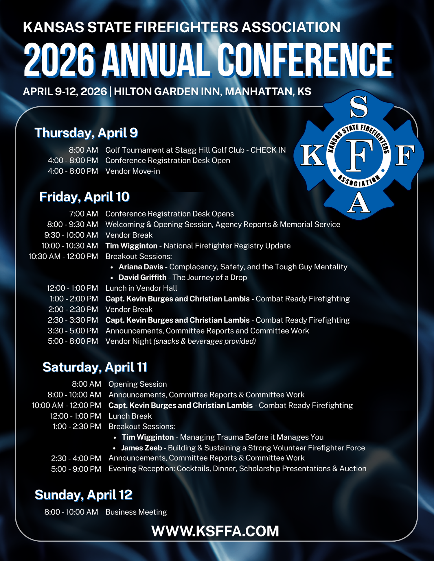 2026 KSFFA Annual Conference — Kansas State Firefighters Association
