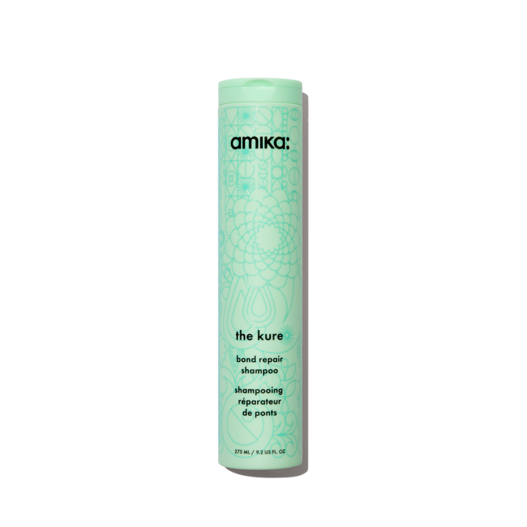 AMIKA THE KURE / a bond repair shampoo that luxuriously lathers and is clinically proven to repair + strengthen damaged strands due to everyday stressors, heat + chemical treatments.