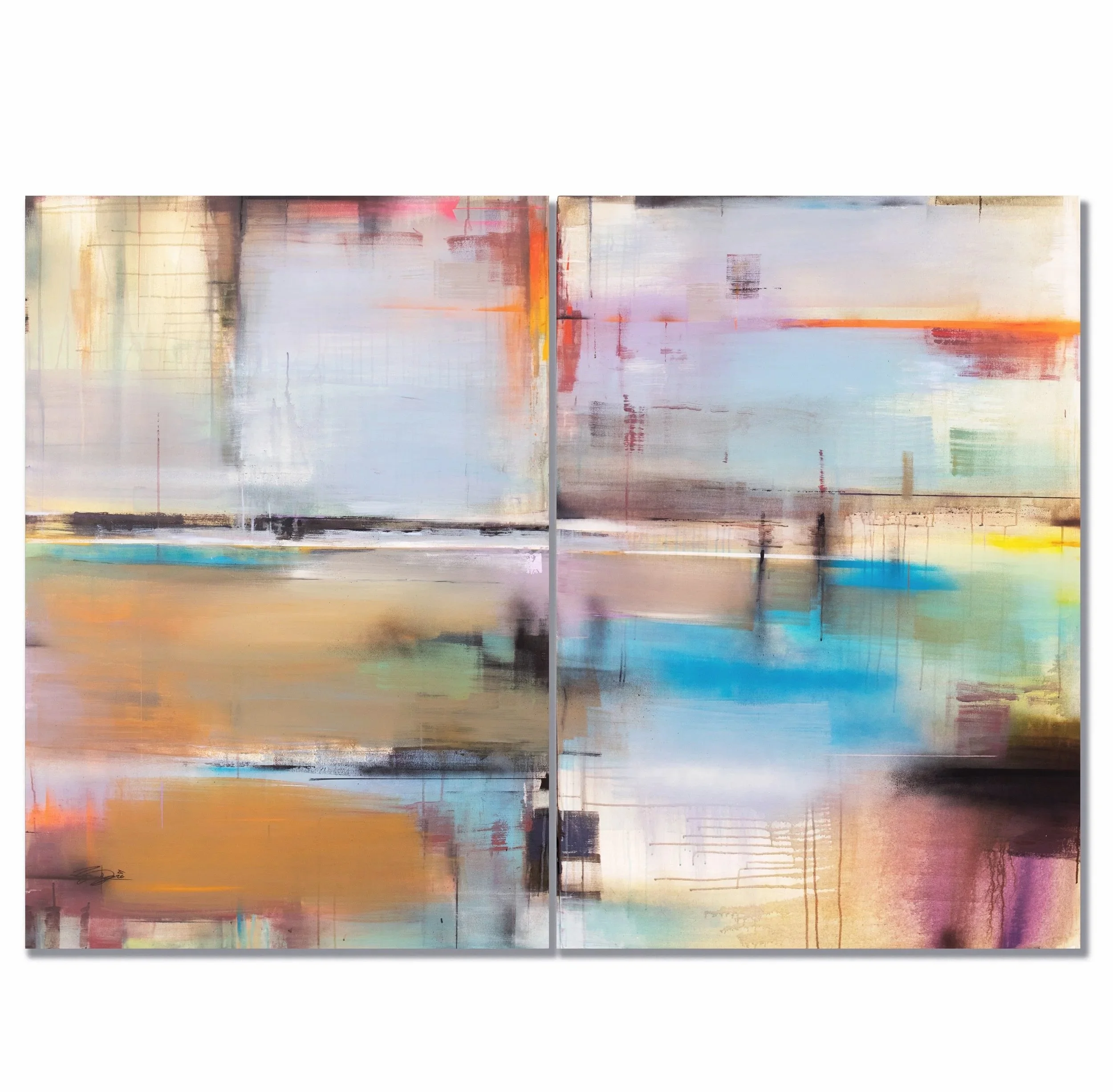 'Neighbouring 2.' 

200 x 150 cm 

- Acrylic, enamel and oil on canvas - Unframed - 2026 