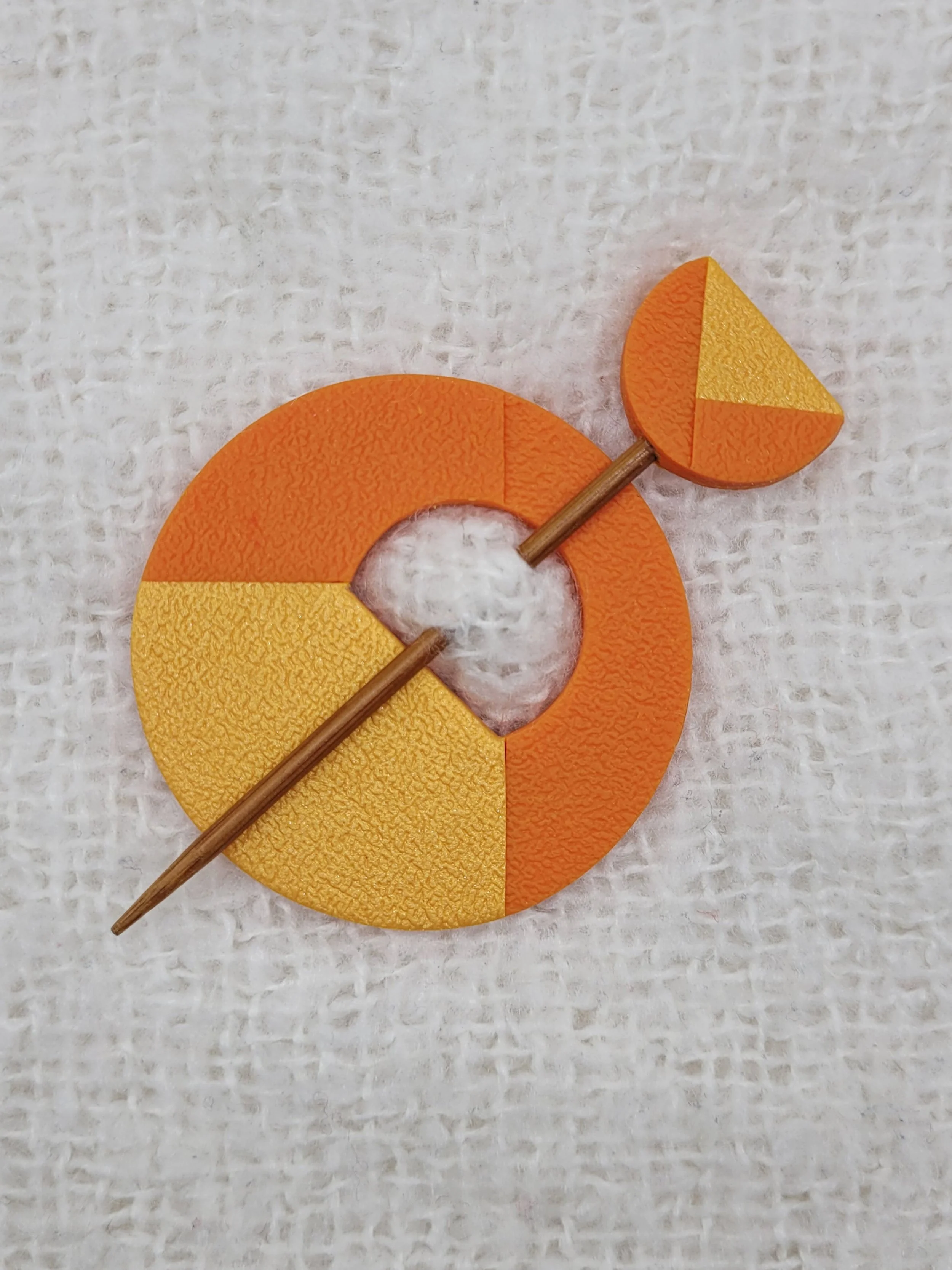 Two Tone Shawl Pin in Burnt Orange