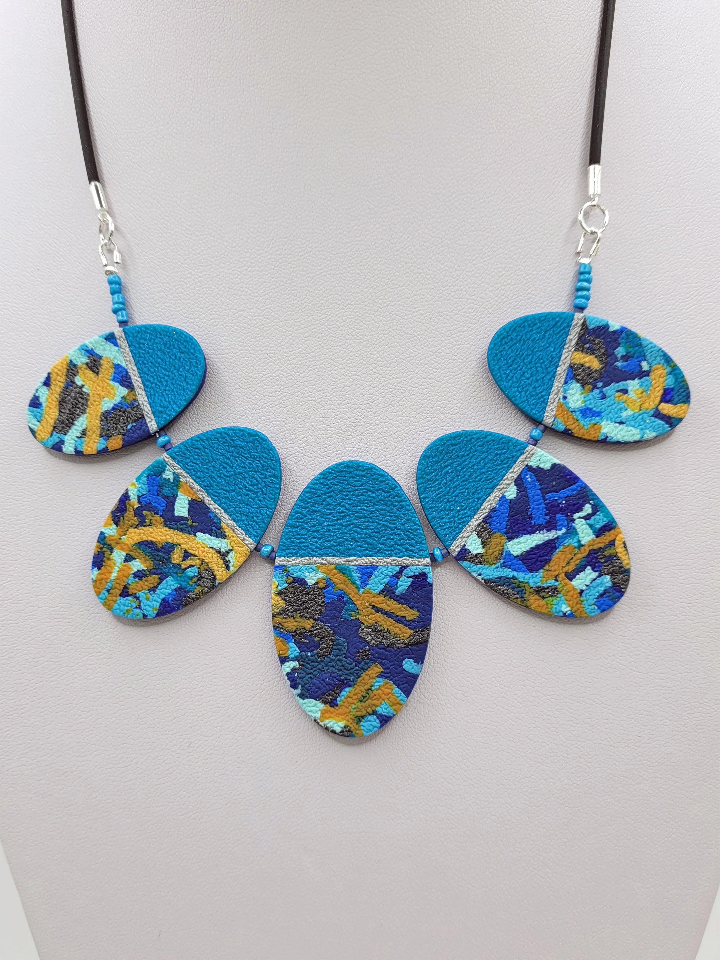 Blue Ticker Tape Necklace