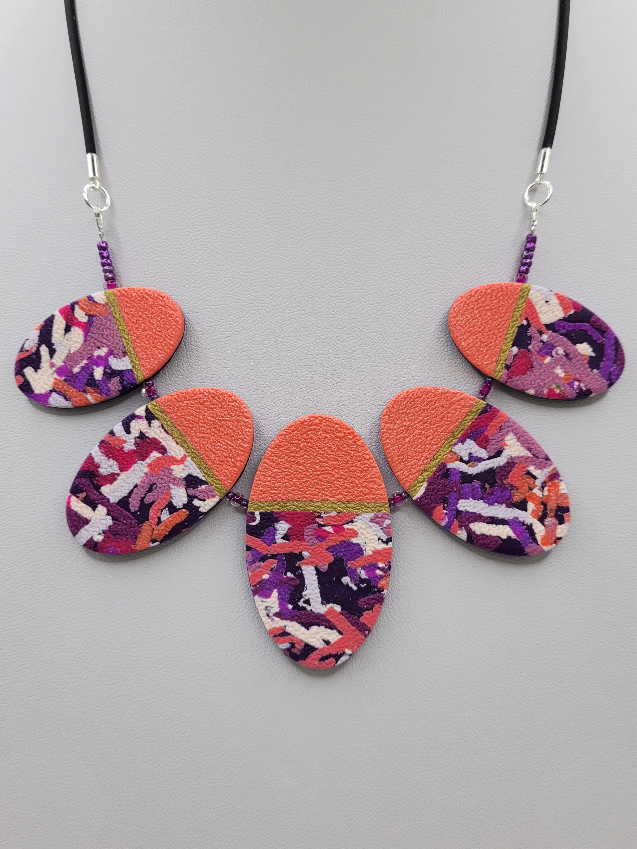Purple Ticker Tape Necklace