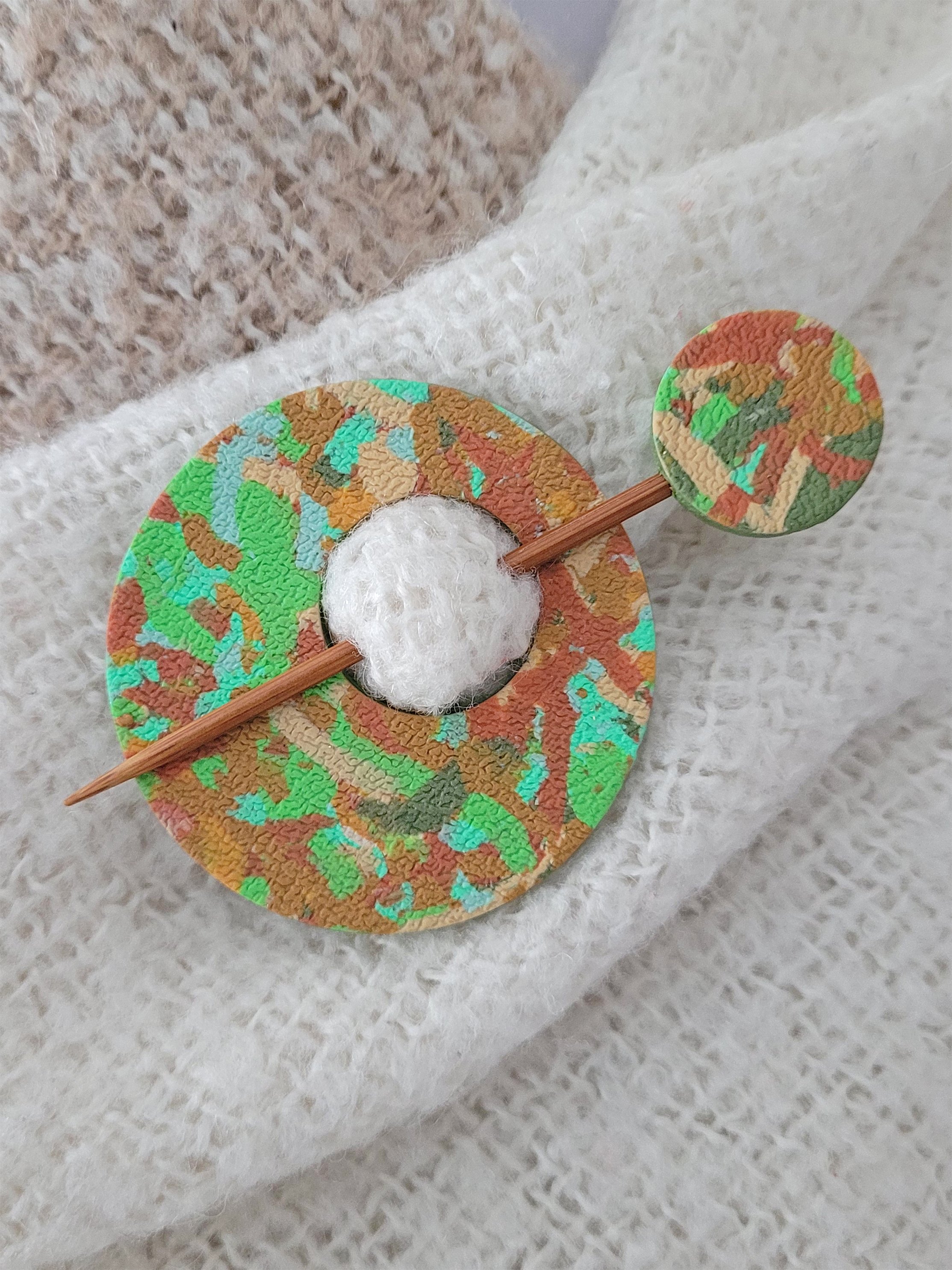 Green Ticker Tape Shawl Pin