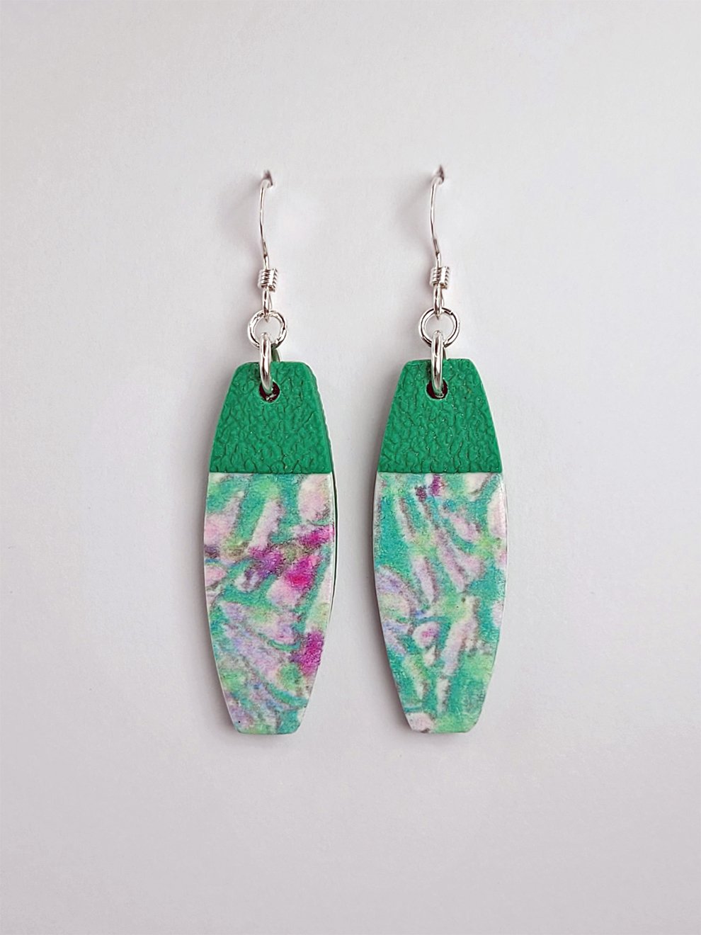 Sprig Green Tablet Earrings