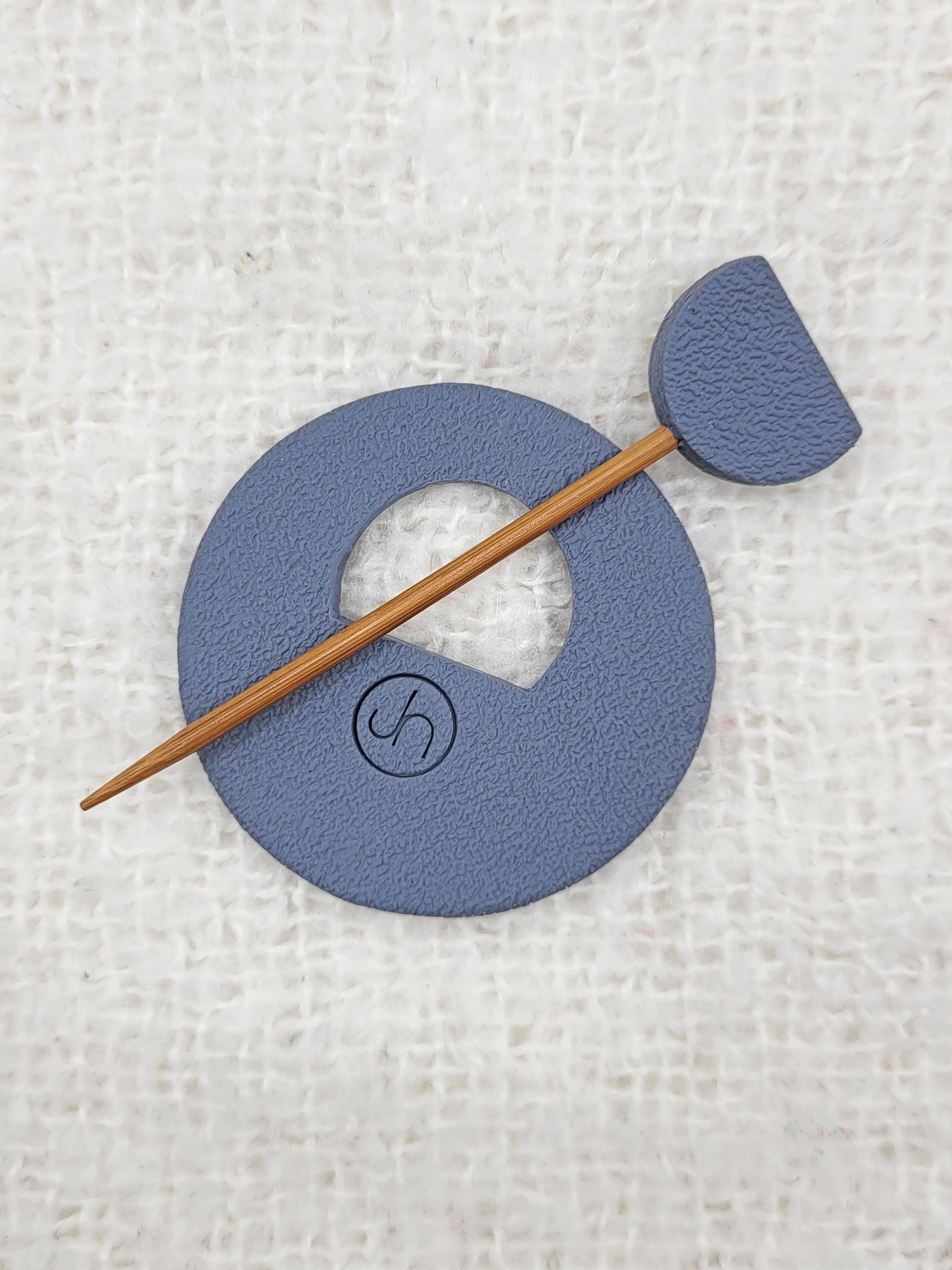 The back of the Grey Two Tone pin is lightly textured and carries my maker's mark.