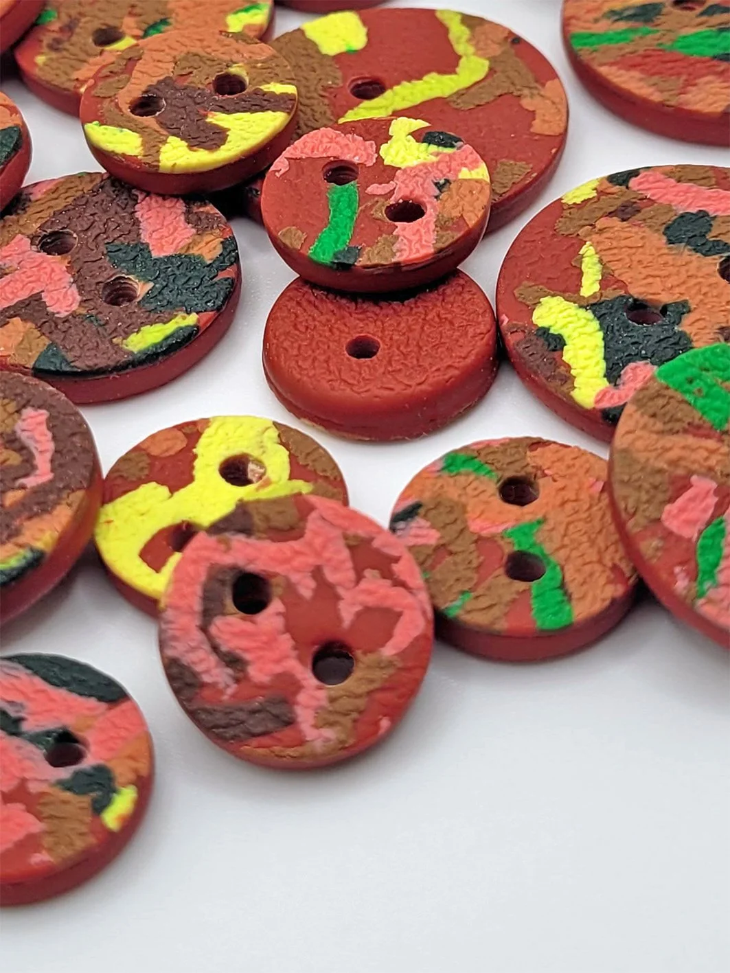 Terracotta Ticker Tape Buttons