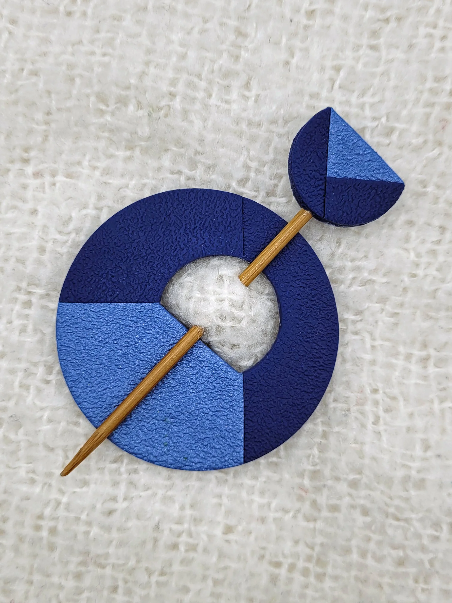 Two Tone Shawl Pin in Navy