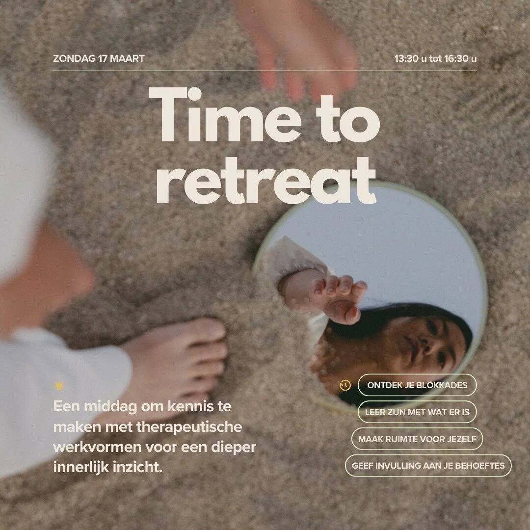 Het is bijna zover! ✨

Zondag 17 maart van 13:30 tot 16:30 begeleiden Suus en ik een klein groepje vrouwen tijdens een mini retreat. 

What to expect?
🔸een middagprogramma met praktische therapeutische werkvormen
🔸om jou inzicht te geven in je gevo