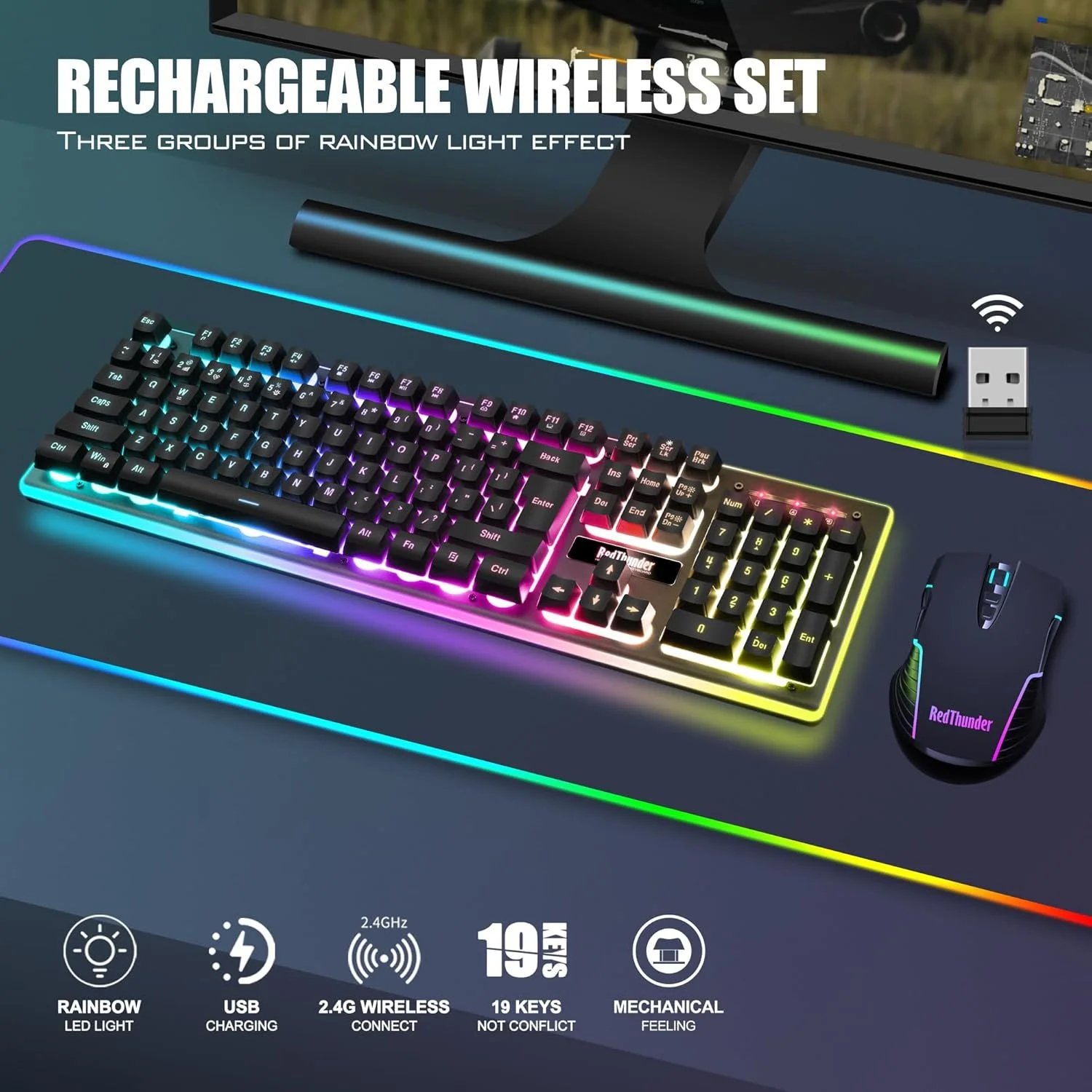 wireless gaming keyboad and mouse combo