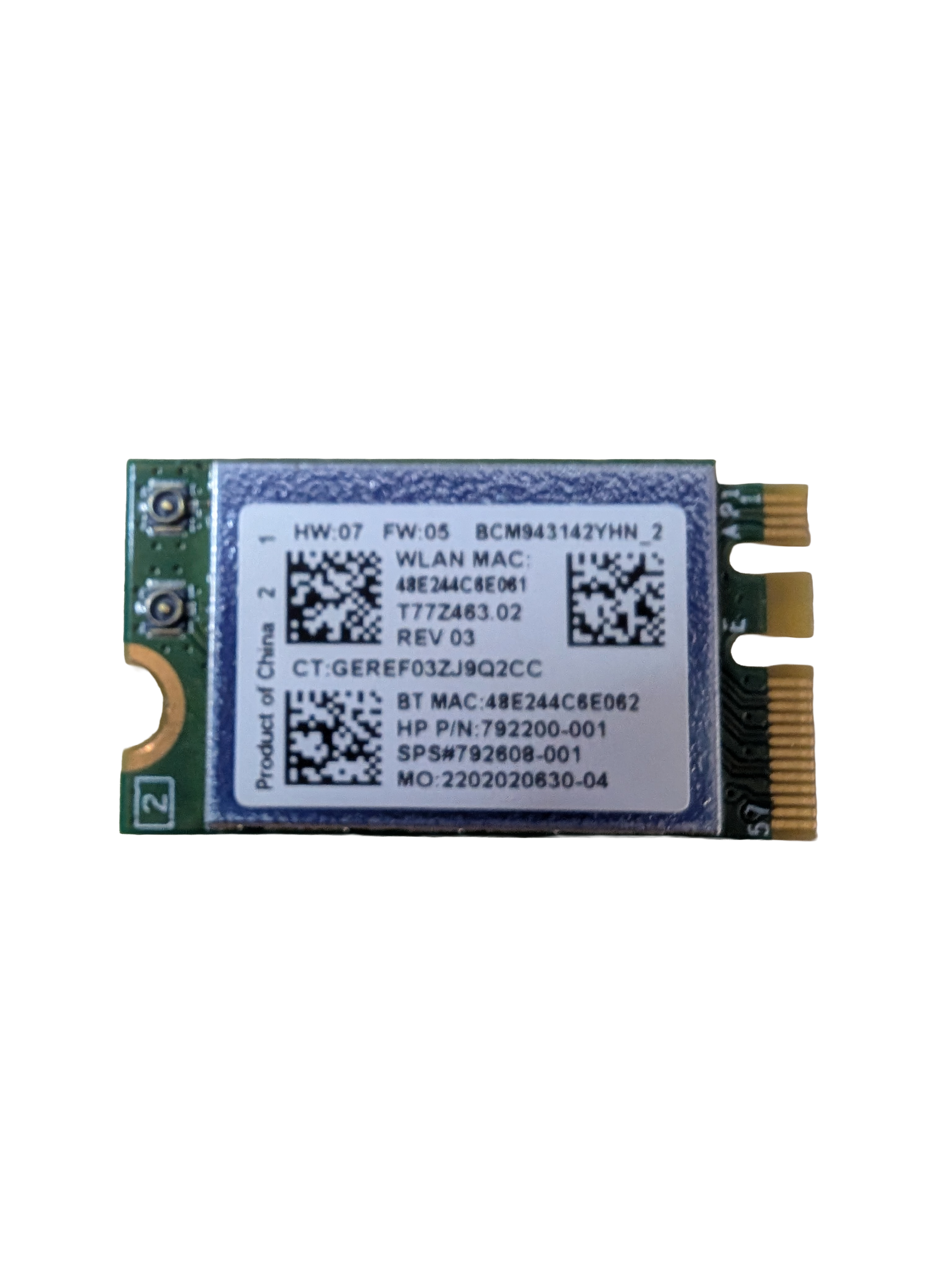 Broadcom BCM943142Y WiFi Bluetooth Card HP 792200-001 M.2 NGFF WLAN Adapter Refurbished