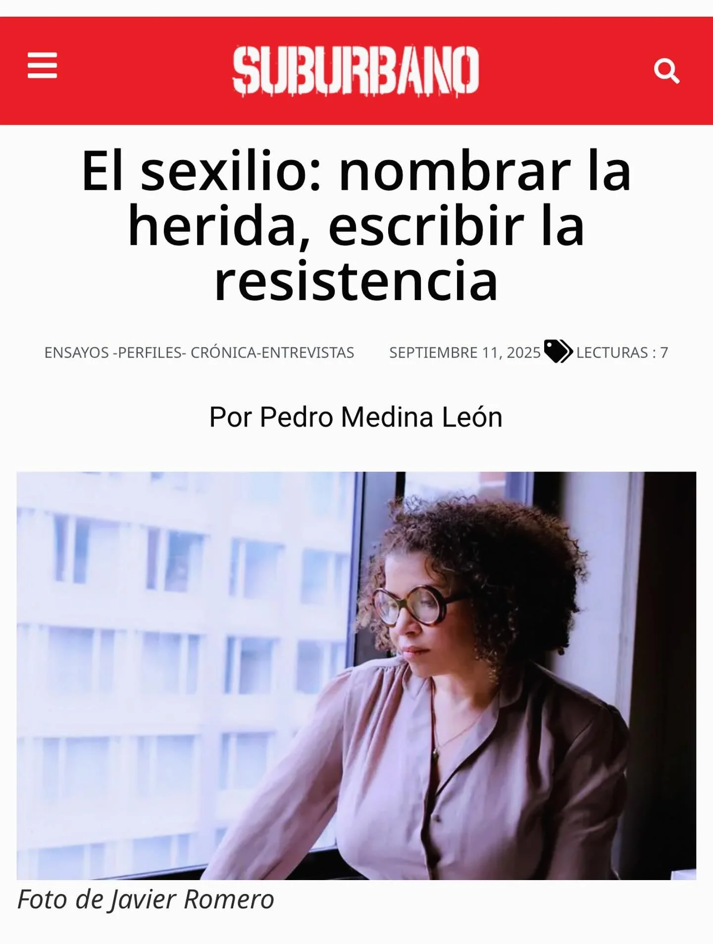 &iexcl;Gracias, @pedromedinaleon y @suburbanonet por esta entrevista. &iquest;Por qu&eacute; ser&aacute; que se disfrutan tanto estas conversaciones con autores que admiras? Otra manera de hablar con libros. De traerlos a la vida. Y claro, pasa que d
