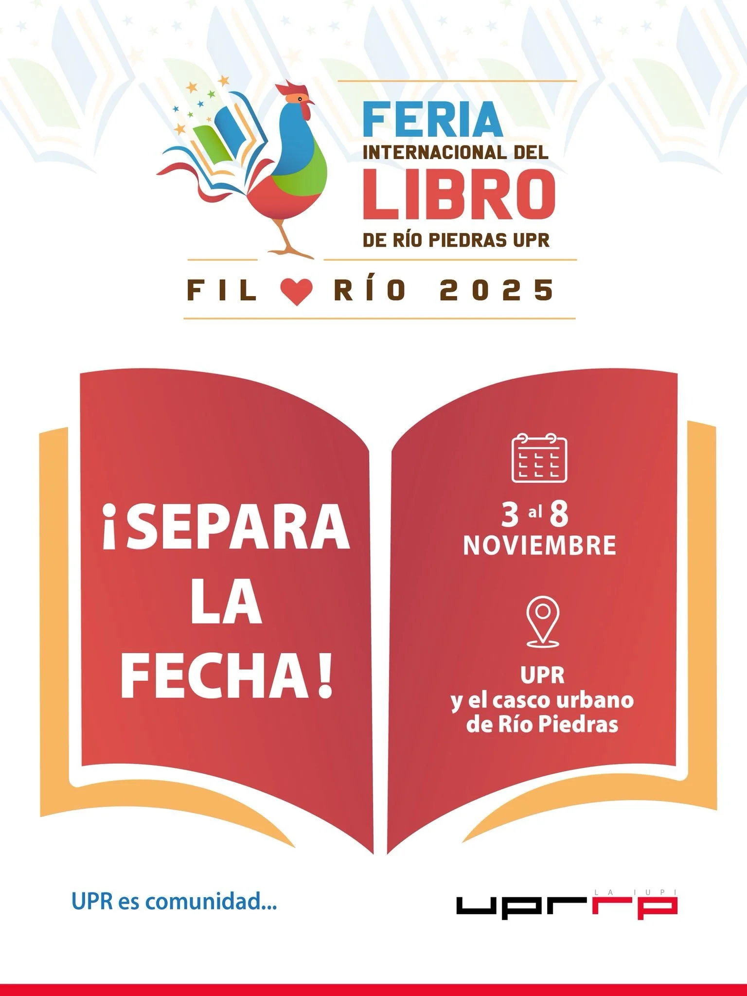 Bien feliz de participar en FILR&iacute;o, la nueva Feria Internacional del Libro de R&iacute;o Piedras que organiza la Recinto de R&iacute;o Piedras de la UPR del 3-8 de noviembre. All&aacute; nos vemos. 
🥰👏🏽🎈🌷