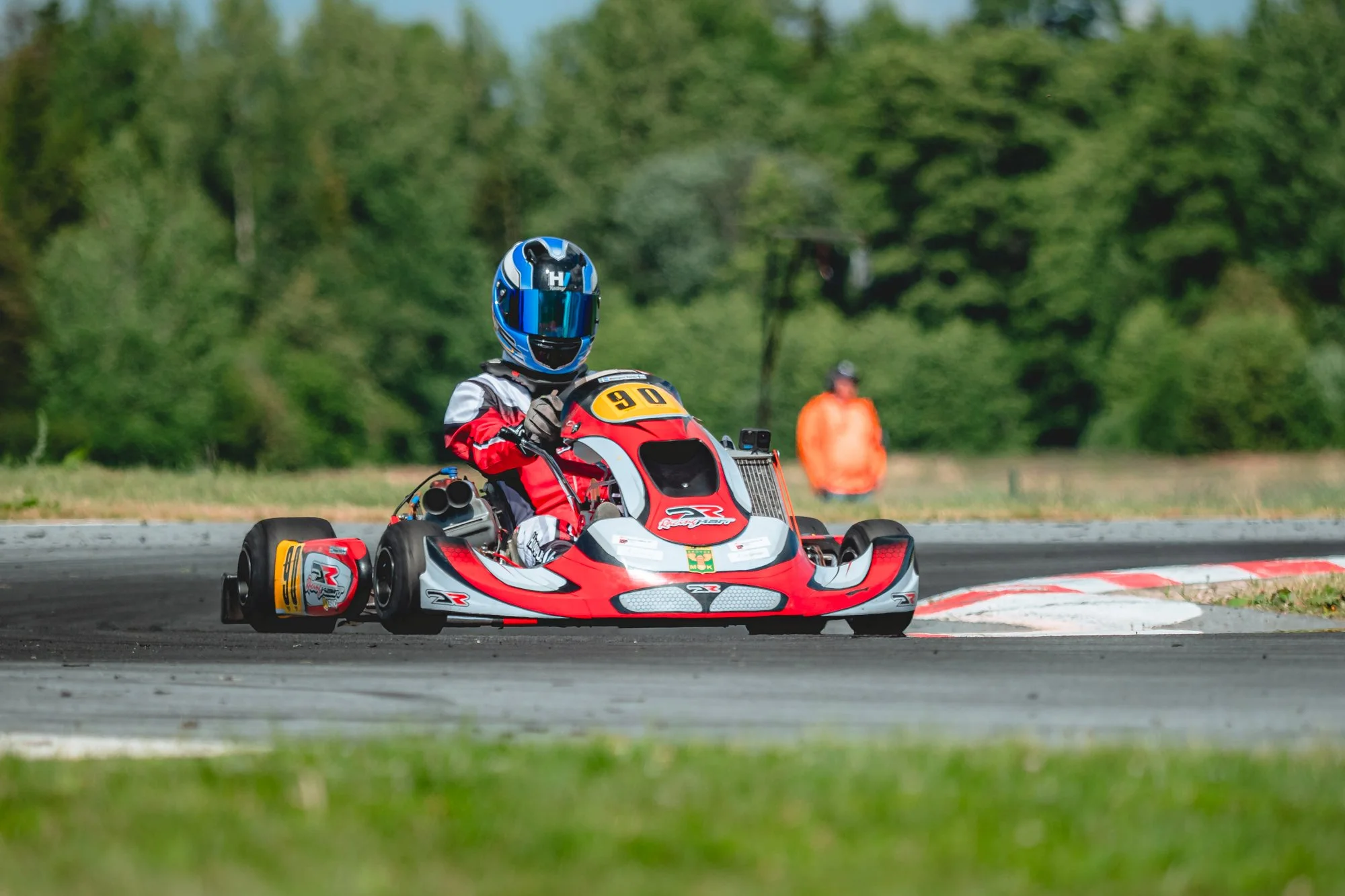 Hampus Varis Svenska Mästerskapen SM i karting KZ2 2023 Upppsala på banan i finalen som 5e snabbaste svenska och 9a i mål.JPG