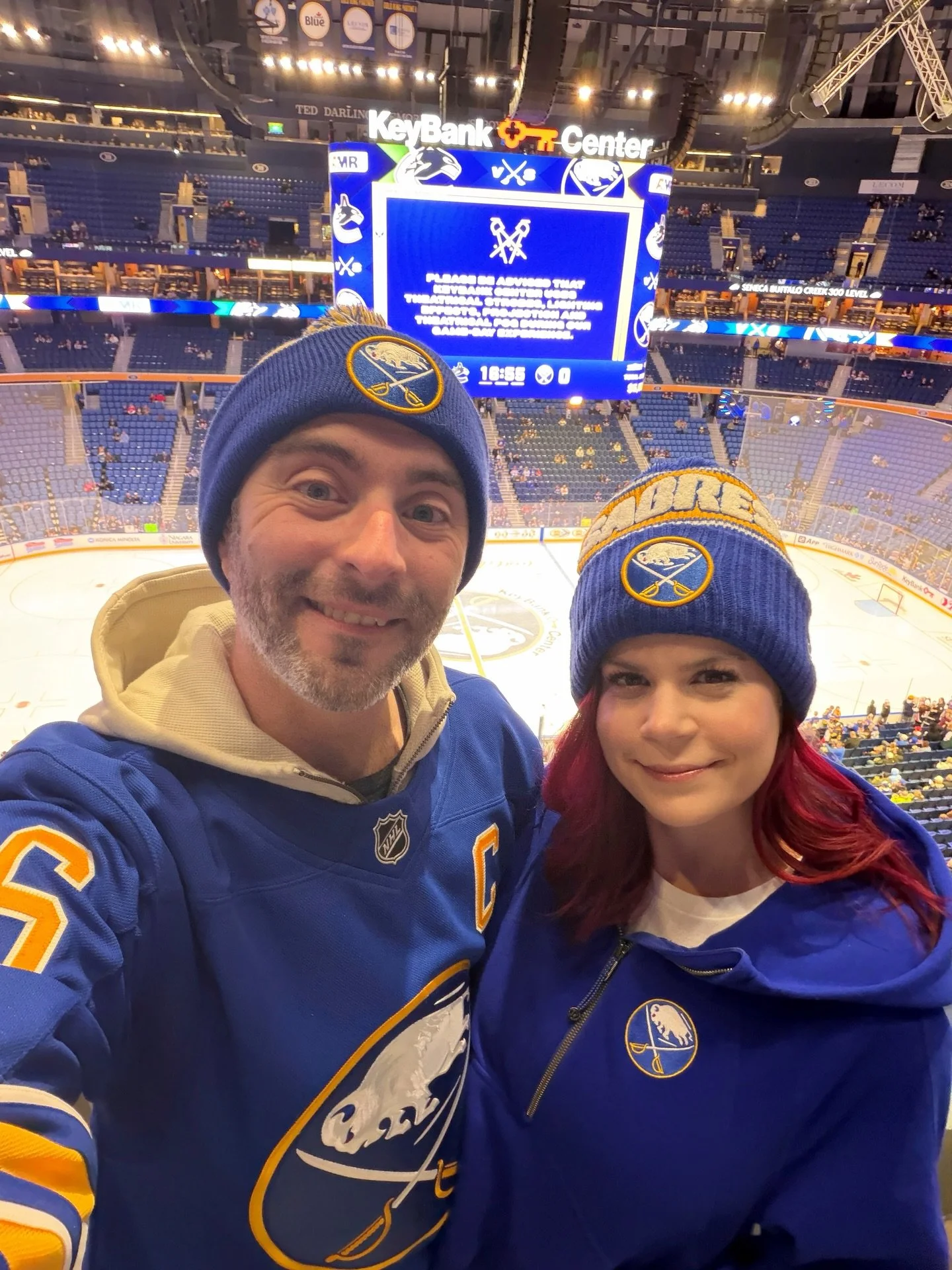 Welcome to the #Sabrehood. 

Our first @buffalosabres game!