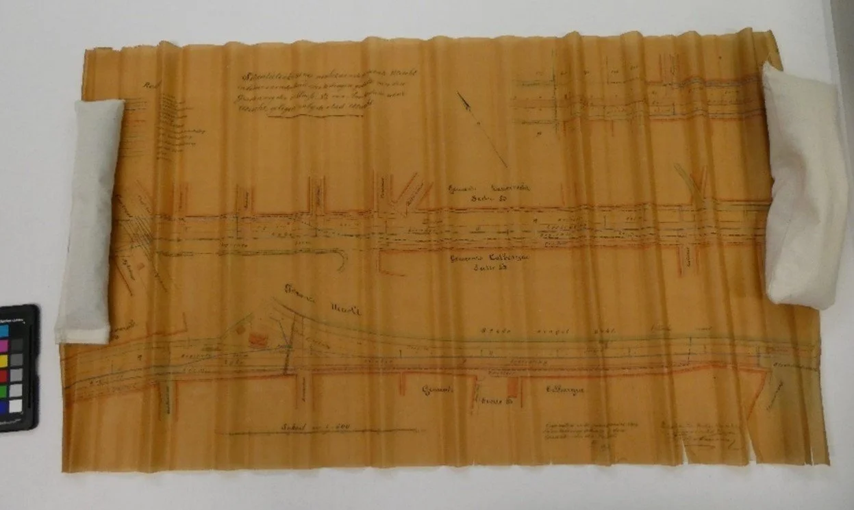 Ontwerptekening | Inkt op transparant papier | Aanwinst | Nationaal Archief | Voor behandeling