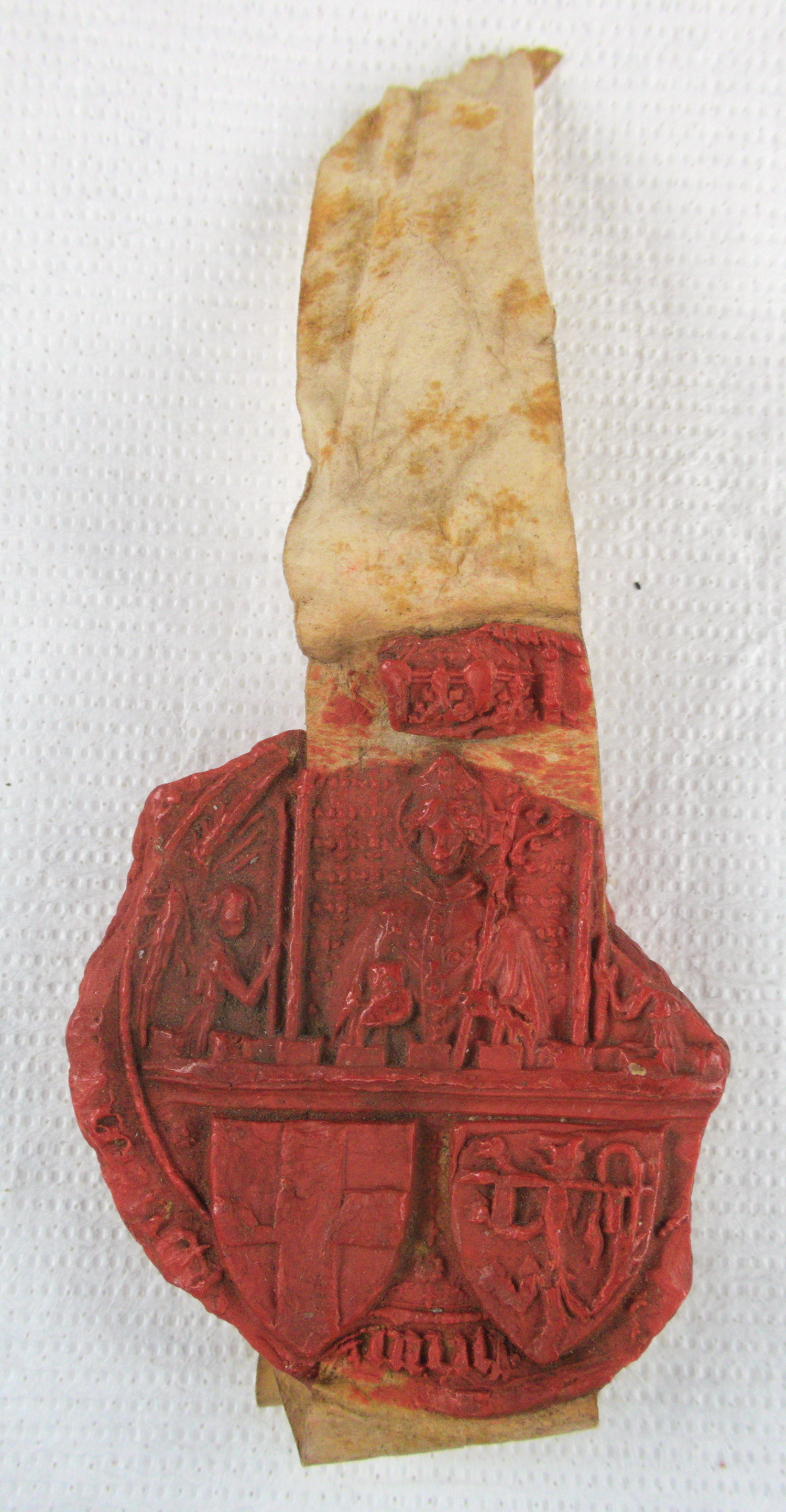 Waszegel van Unie van Utrecht na schoonmaaktesten | Erfgoed Leiden en Omstreken (ELO) | Onderzoeksproject UvA