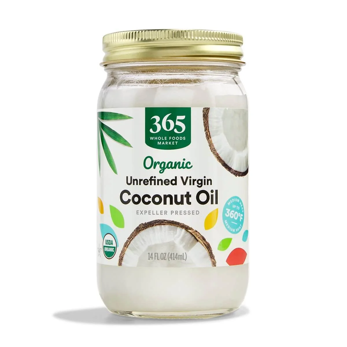 Organic unrefined coconut oil from Whole Foods Market