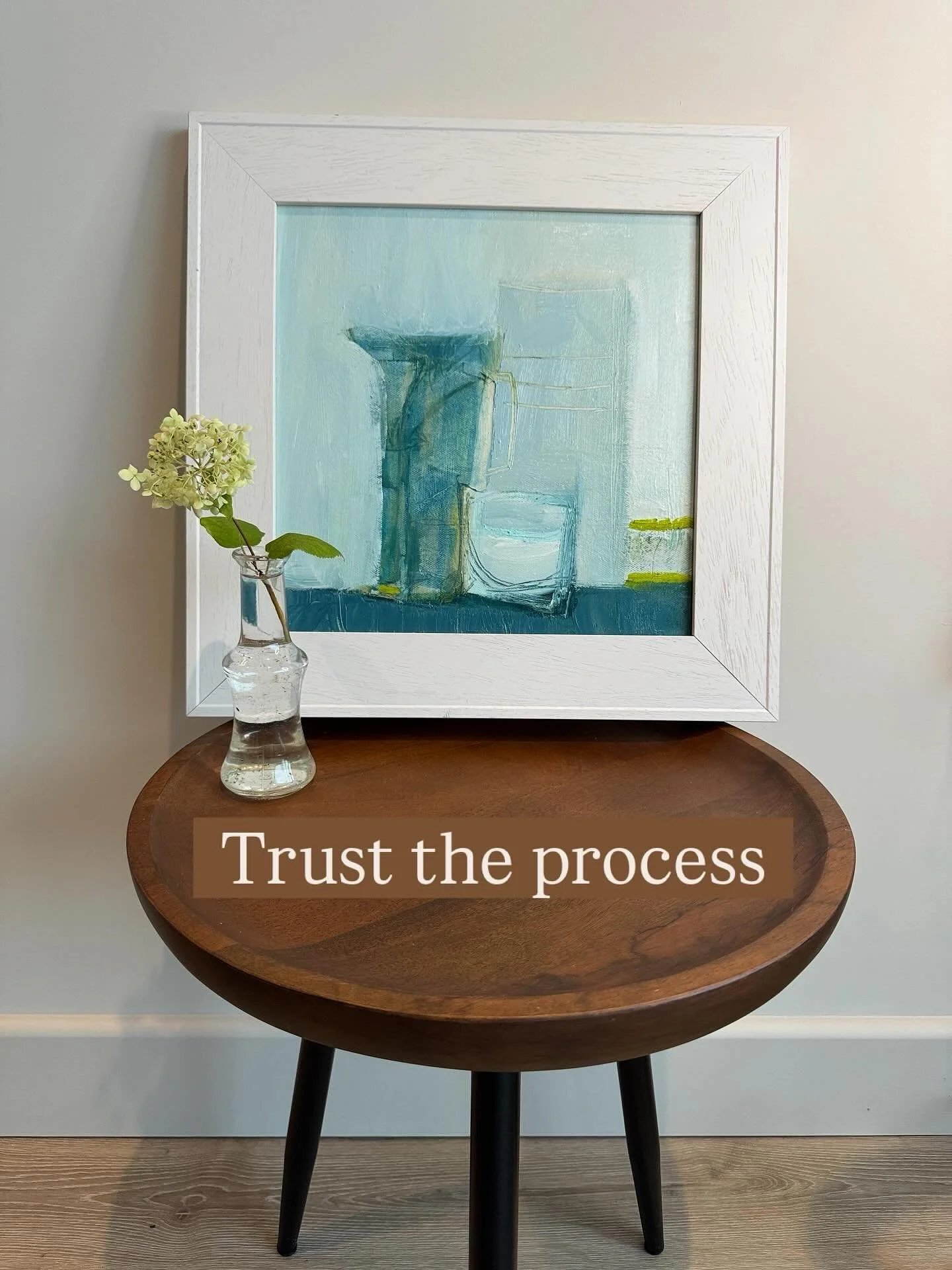 Trust the process has been a strong mantra today as I embark on three very big commission pieces.

Feeling comfortable with a big white blank canvas and then the inevitable lovely bits of the lower layers that you just have to let go and cover over i