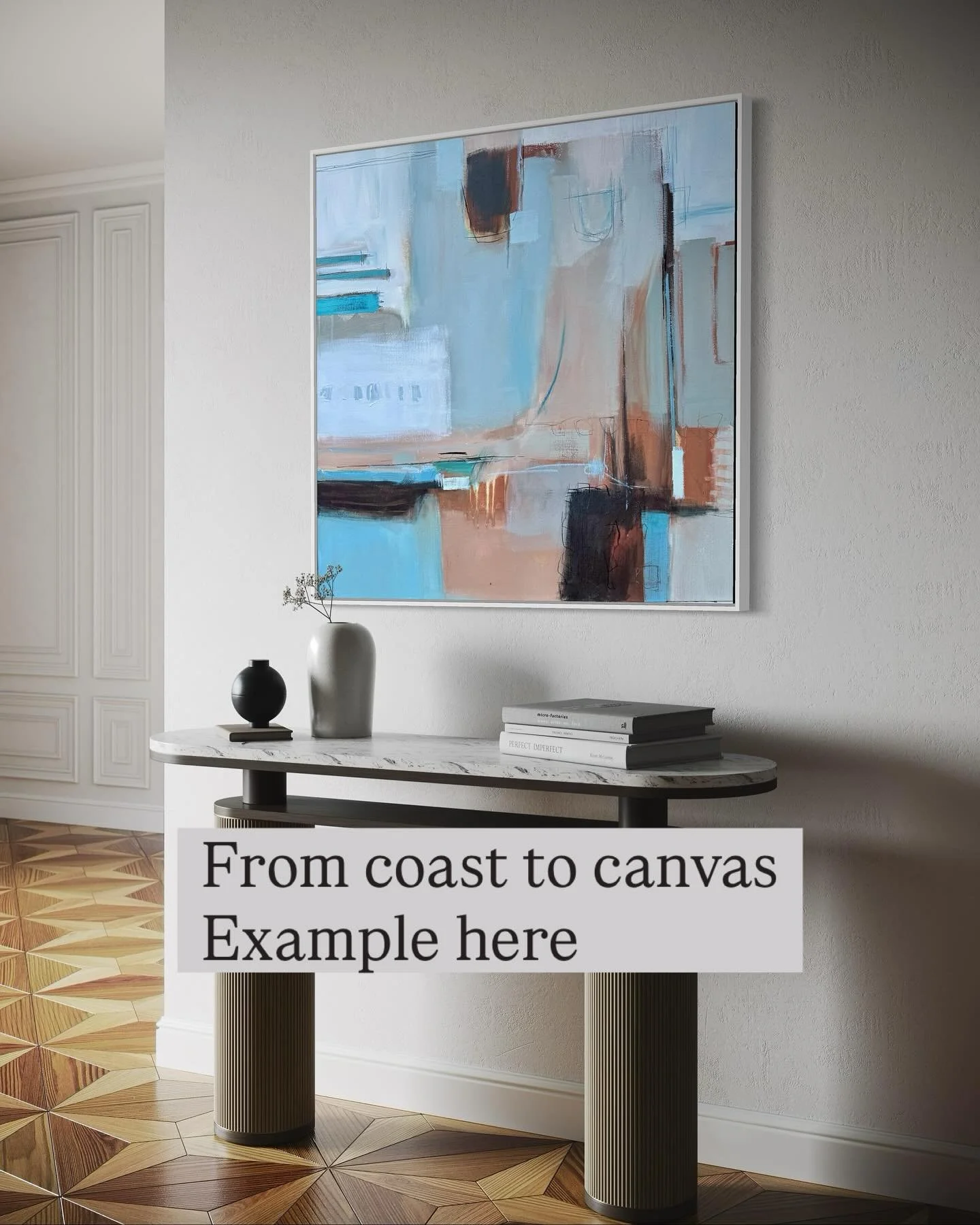 Here is a great example of how I take inspiration from the beautiful #southhams and transpose it in paint

Cobalt Sand says everything I need to say and is available from @wychwood_art 

How good would a bit of coast look on your wall - every day a b