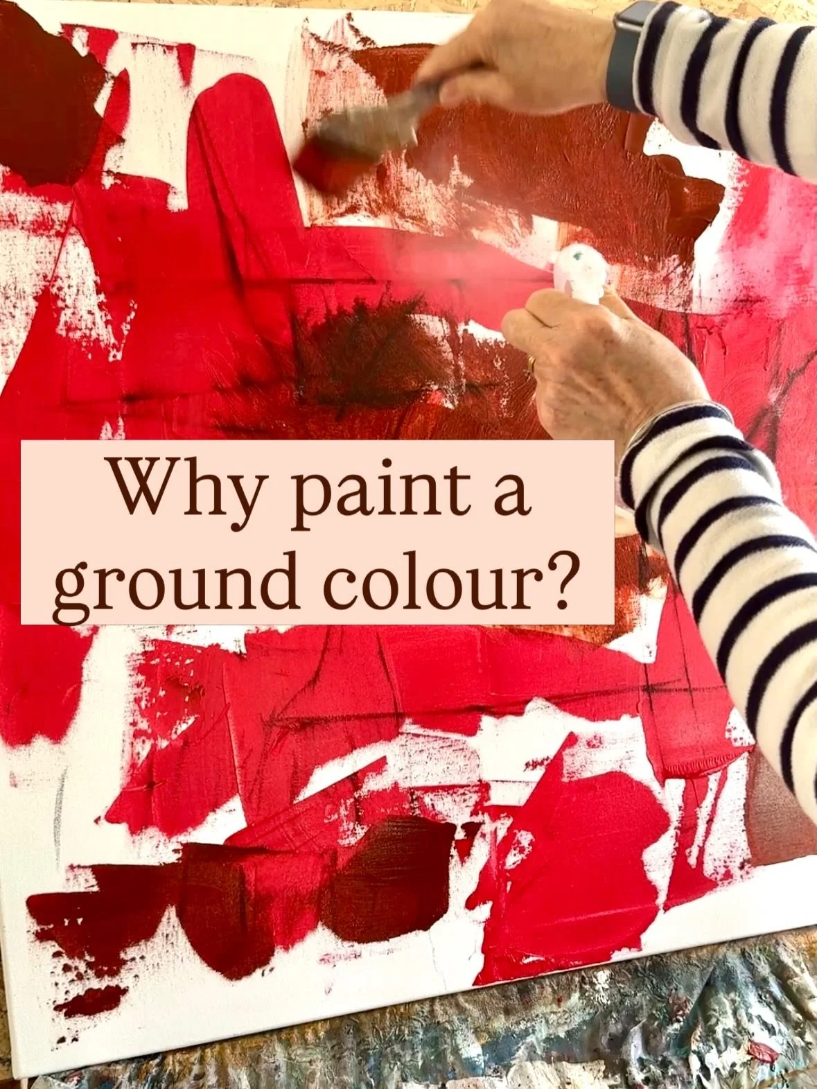 Have you ever wondered why many artists start with a coloured ground instead of Painting straight onto a white canvas? 🎨

A ground colour does more than just cover the white surface. It helps you judge values more accurately, reduces glare, creates 