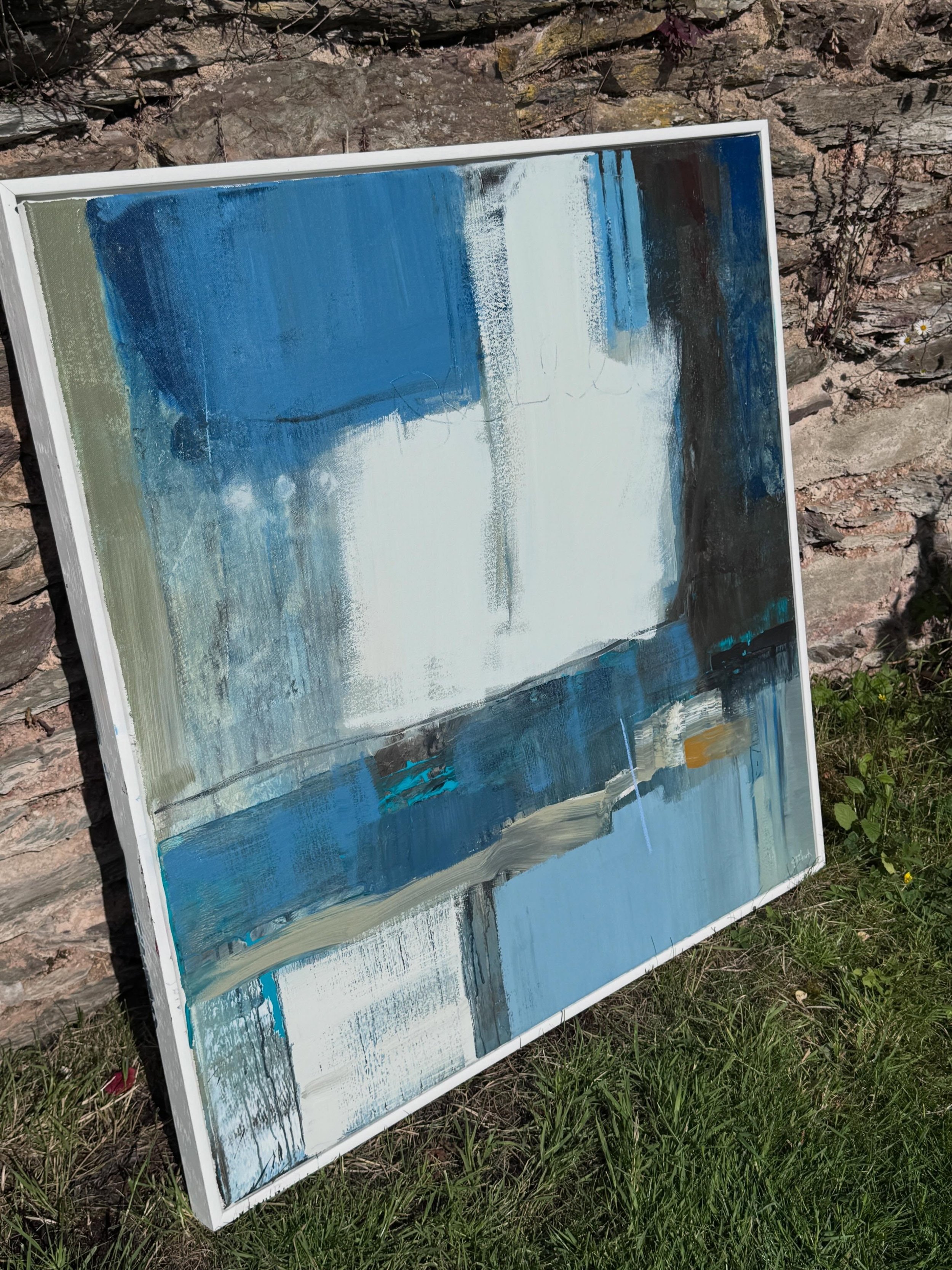 Most of my abstract paintings are an amalgamation of several places, moments or emotions&hellip;..usually a mix of all of them

This new mixed media &lsquo;blue&rsquo; beauty has aspects of both the stunning Dartmouth harbour and the equally stunning